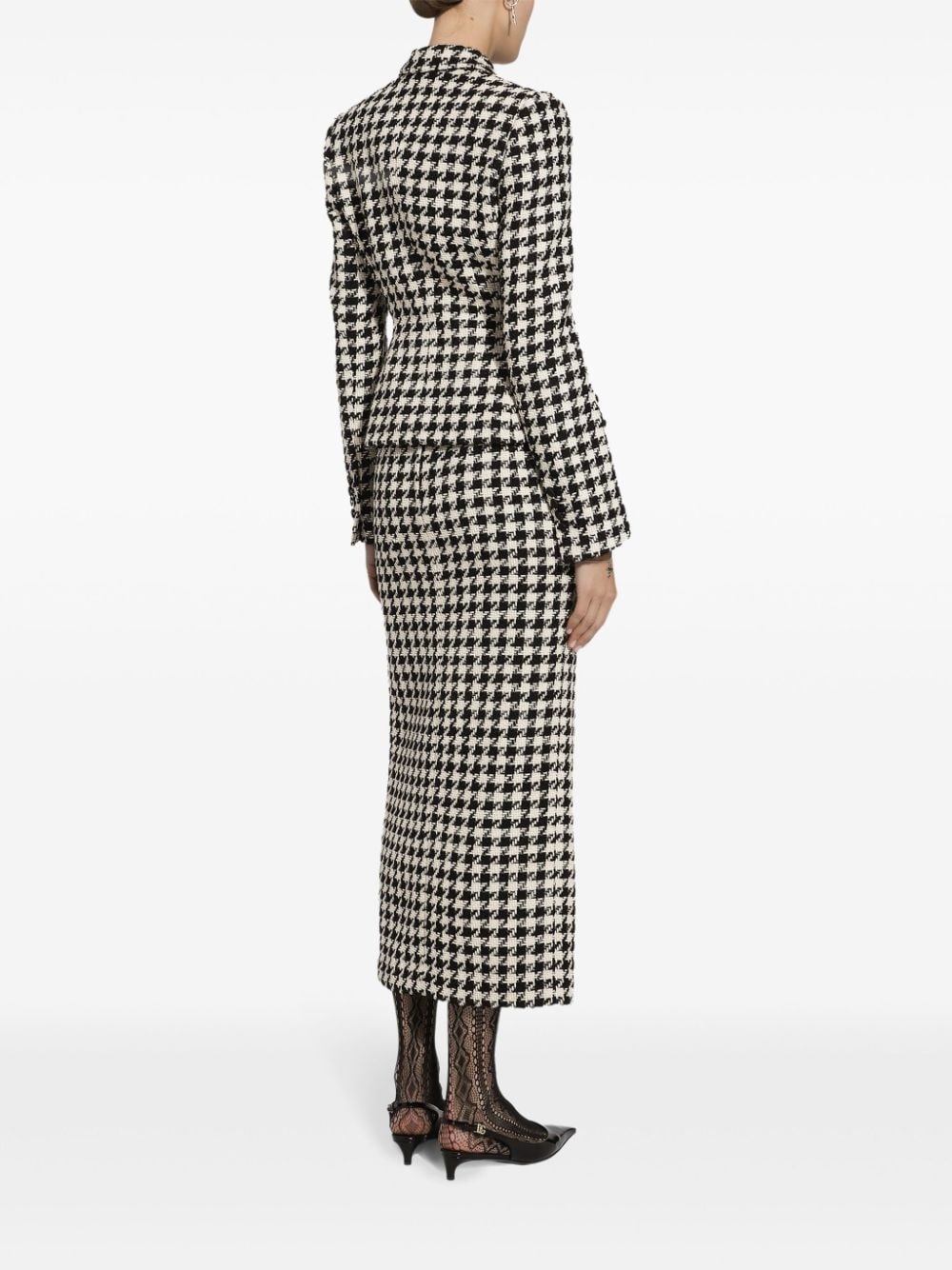 double breasted check blazer - 4