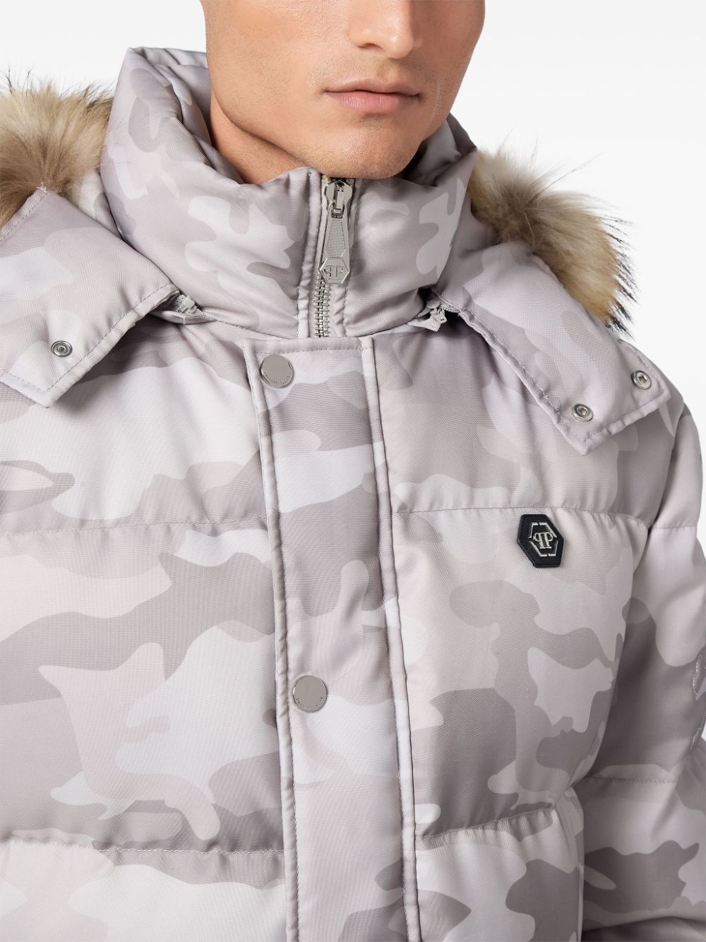 camouflage-print padded parka coat - 4