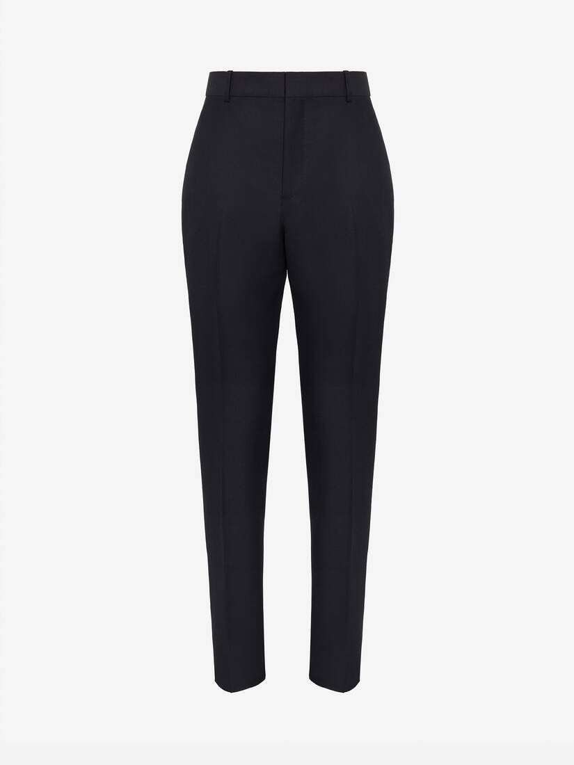 Men's Tailored Cigarette Trousers in Black - 1
