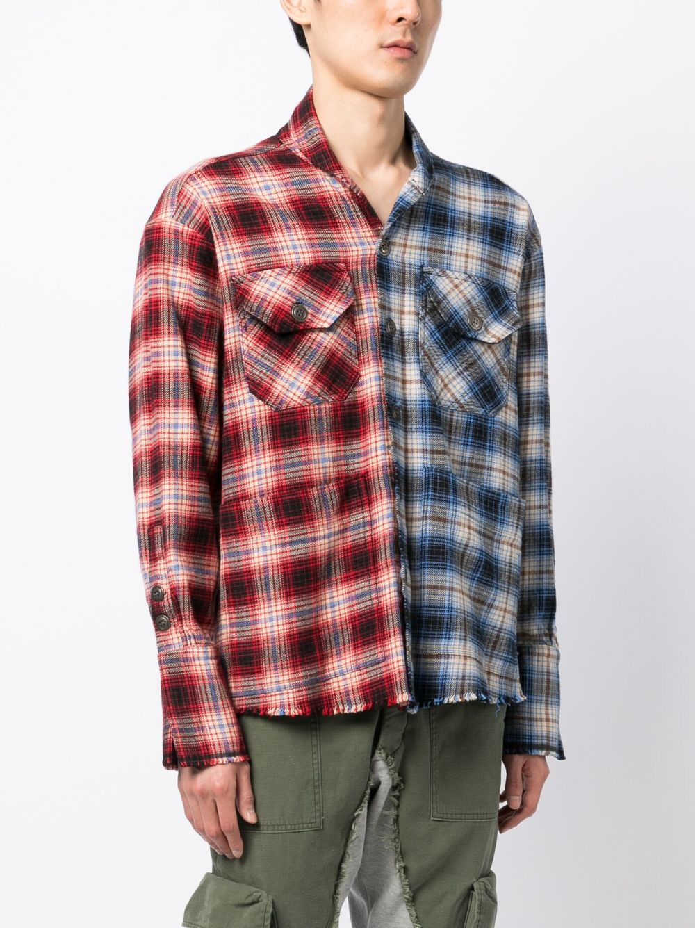 check-pattern cotton shirt - 3