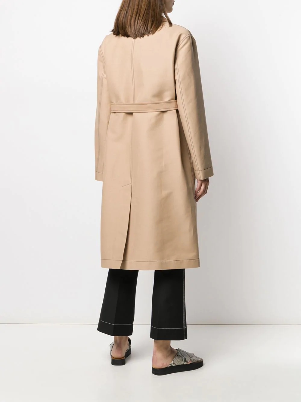 single-breasted duster coat - 4