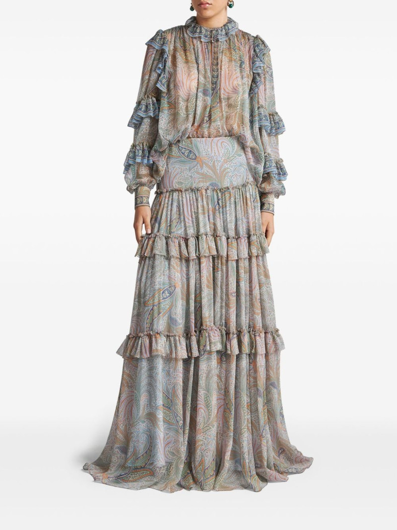 Etro ruffled silk blouse outlook