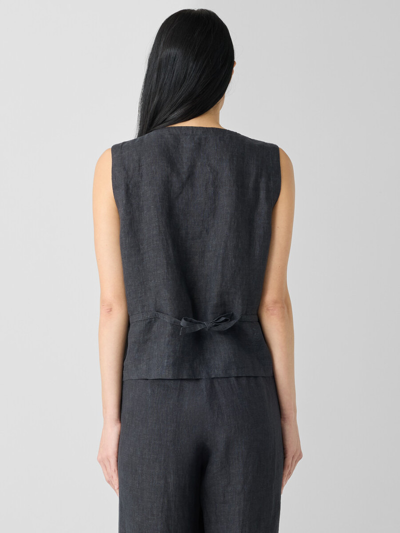 Washed Organic Linen Délavé Vest 4