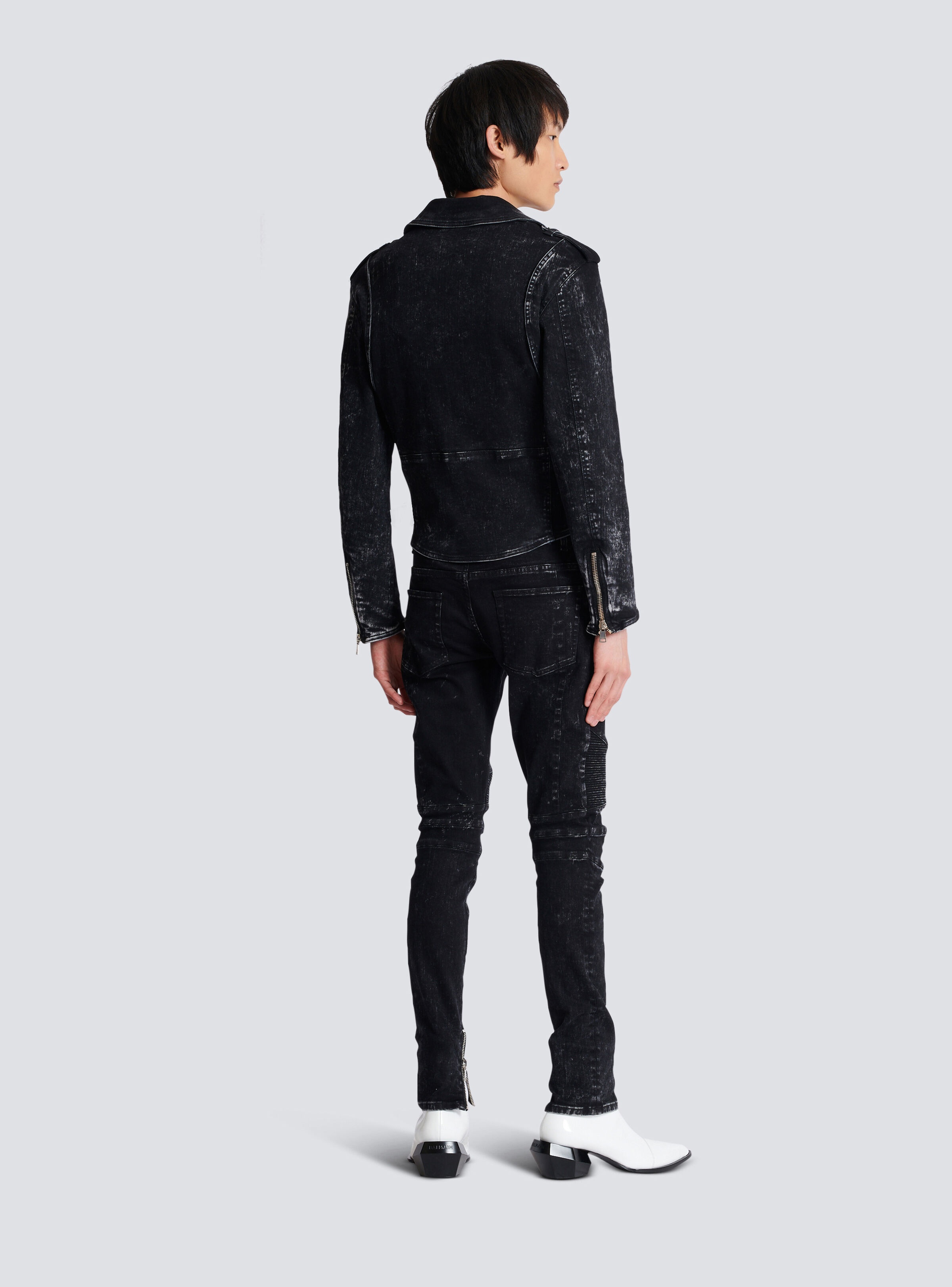 Denim biker jacket - 4