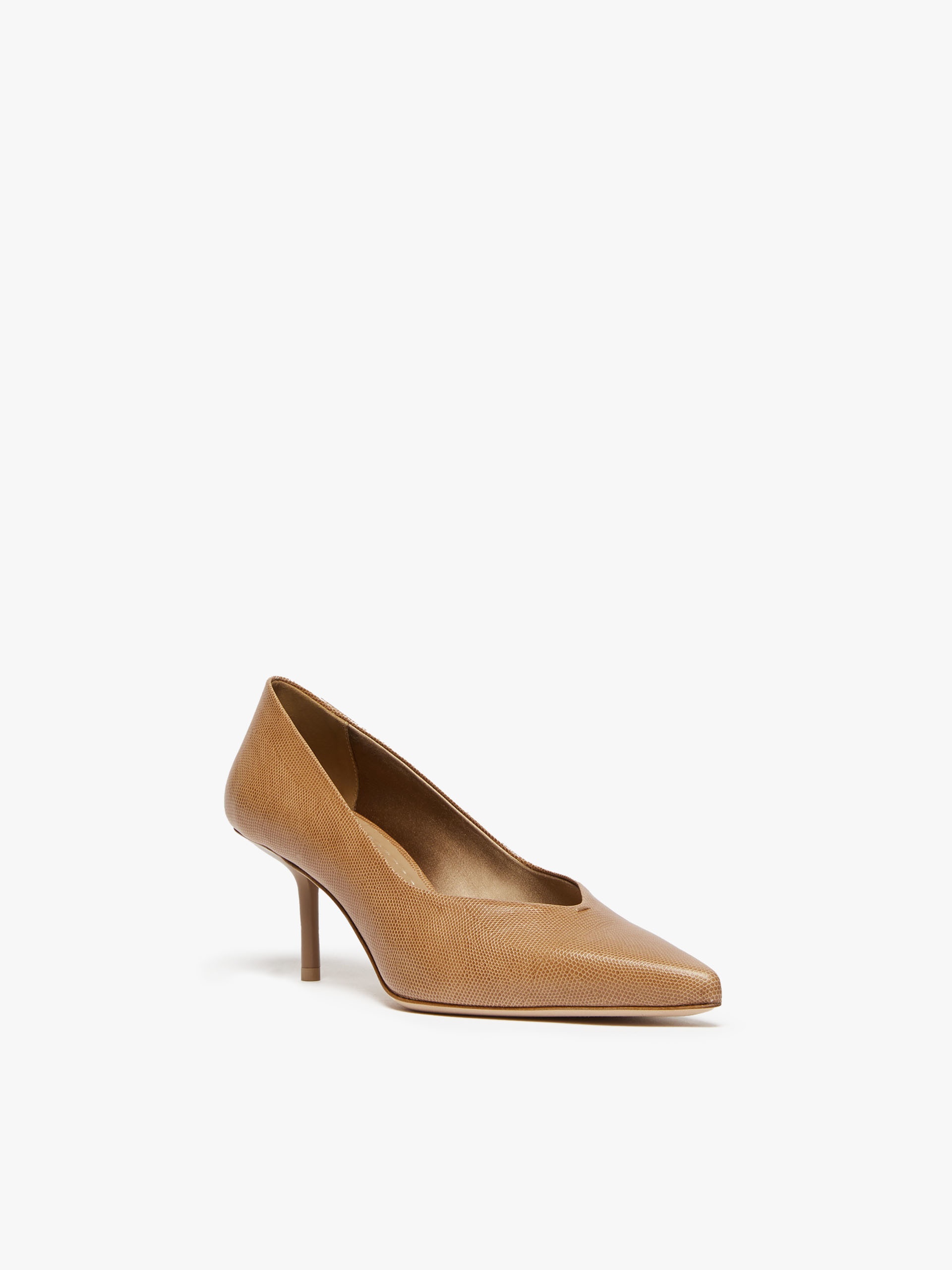 MMLIZARD Lizard-print leather court shoes - 1