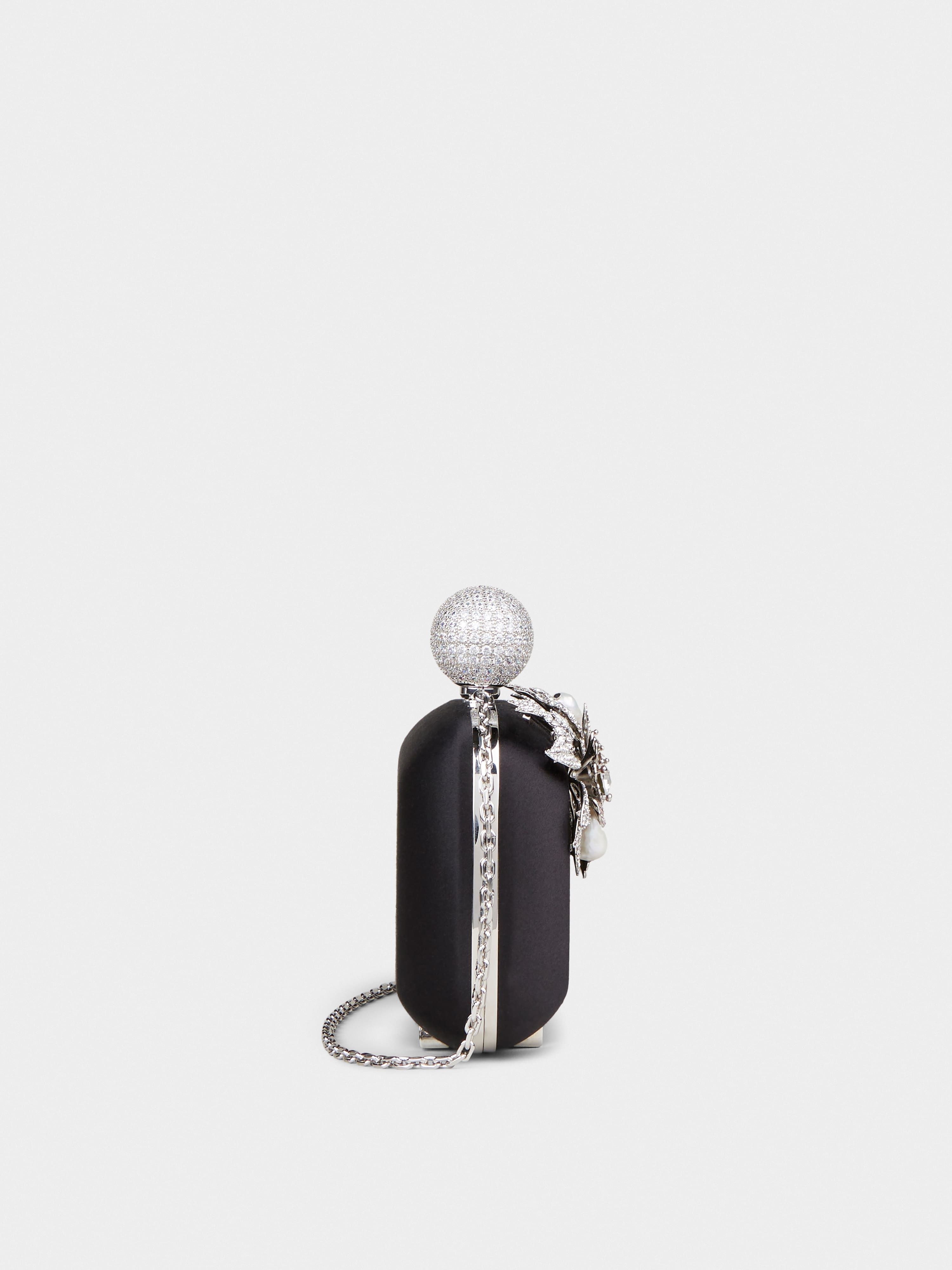 Boite De Nuit Bouquet Strass Clutch Bag in Satin - 4