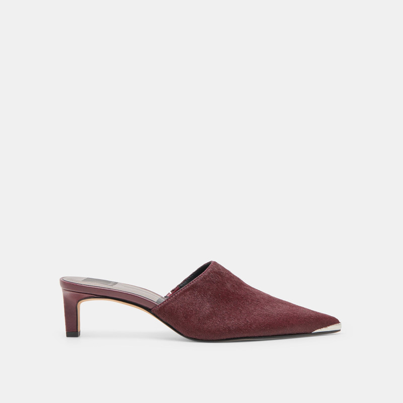 LEXY HEELS BERRY CALF HAIR 1