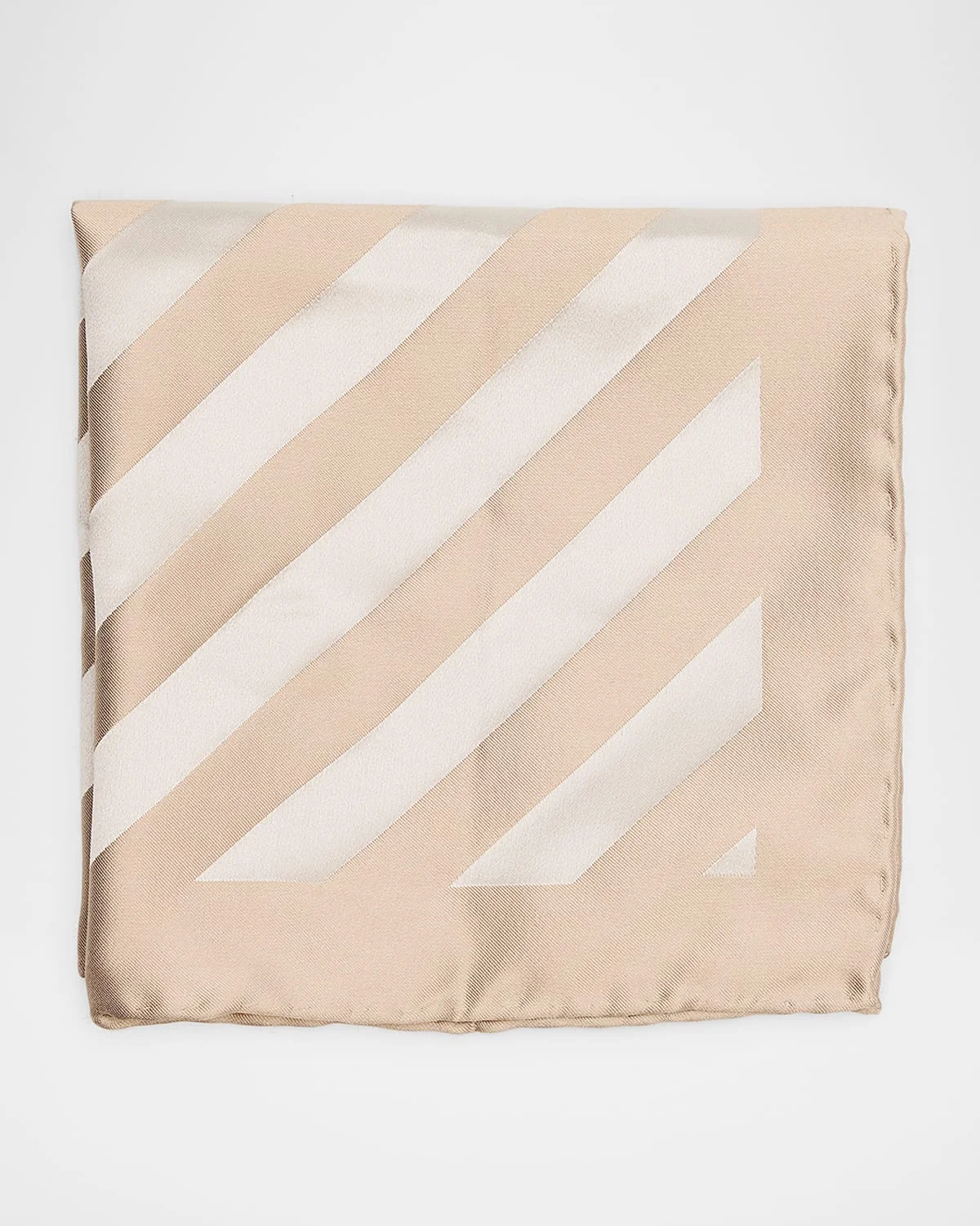 Men's Double-Face Wide Stripe Silk Pocket Square - 1