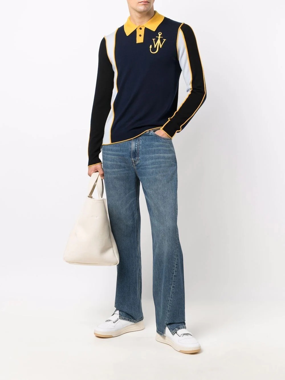 colour block polo jumper - 2