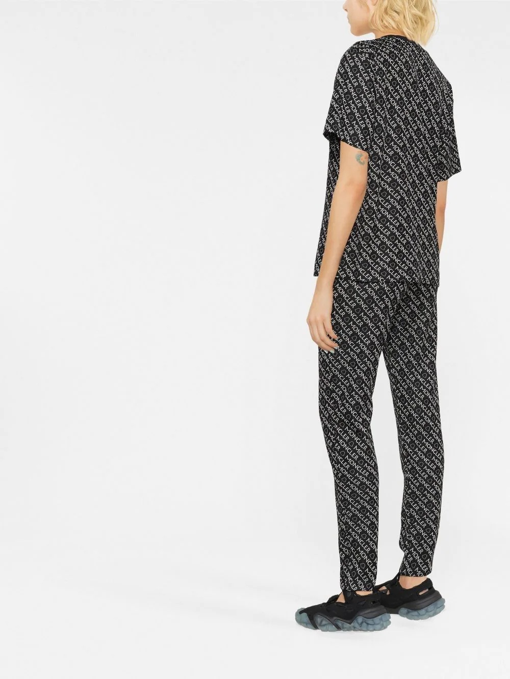 logo-print jersey trousers - 3