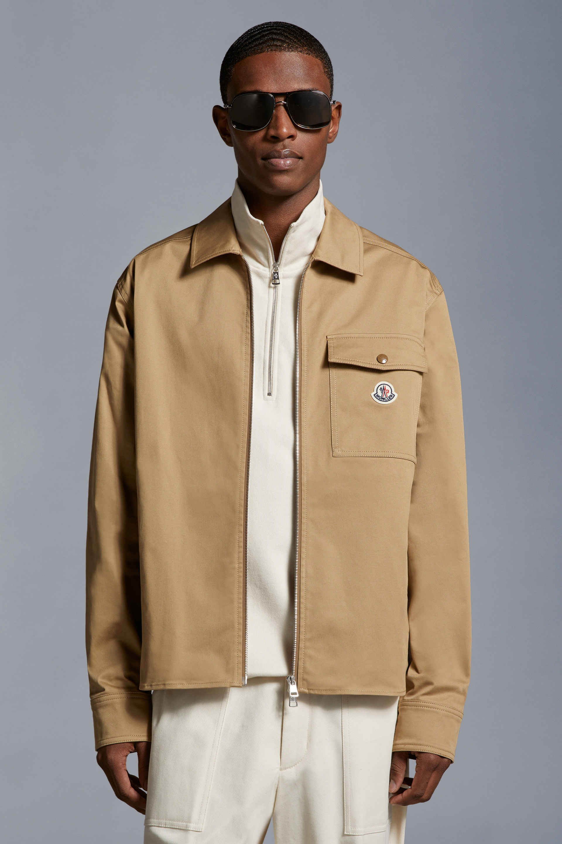 Gabardine Zip-Up Shirt - 2