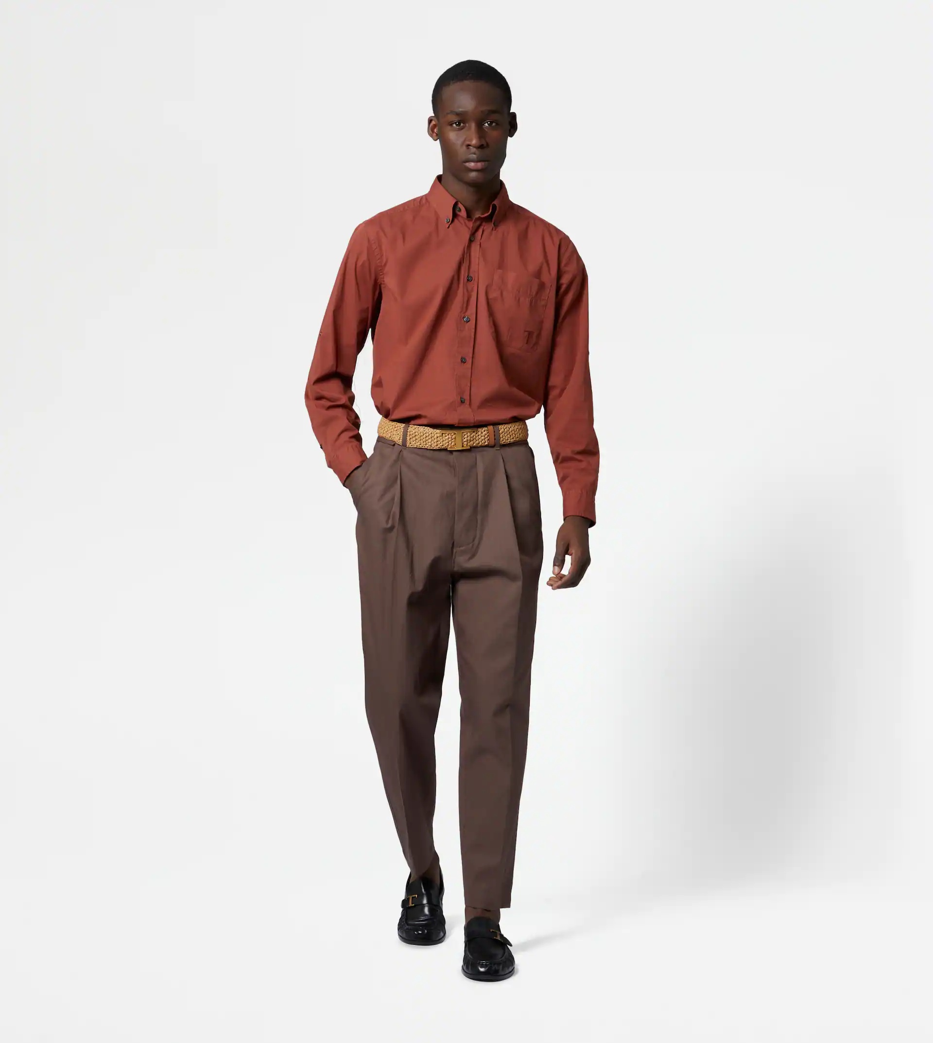 TROUSERS WITH DARTS - BROWN - 2