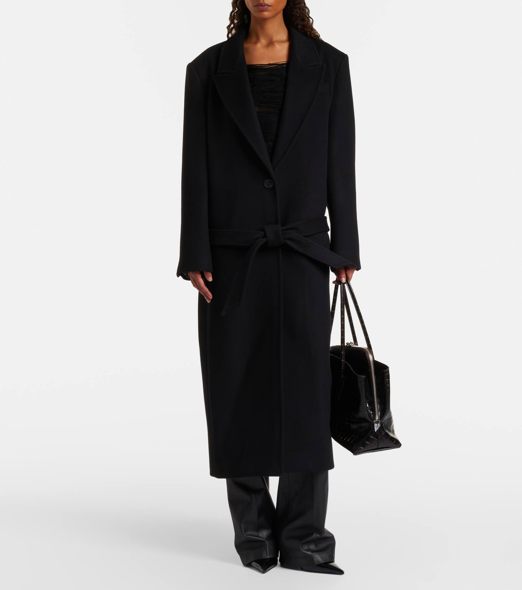 Wool-blend twill coat - 6