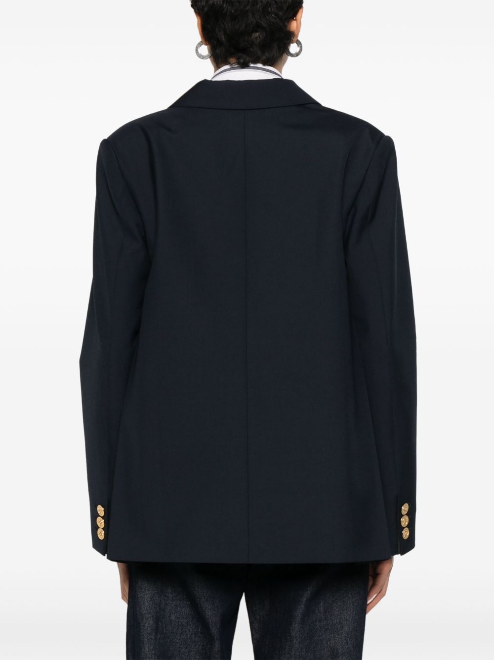 logo-embroidered blazer - 4