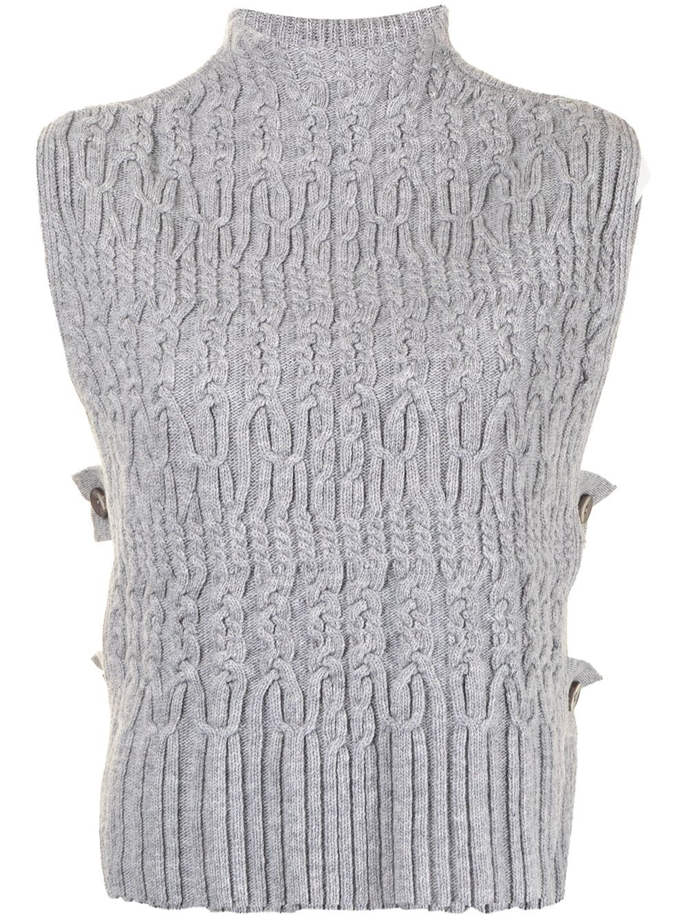 textured knit sleeveless top - 1