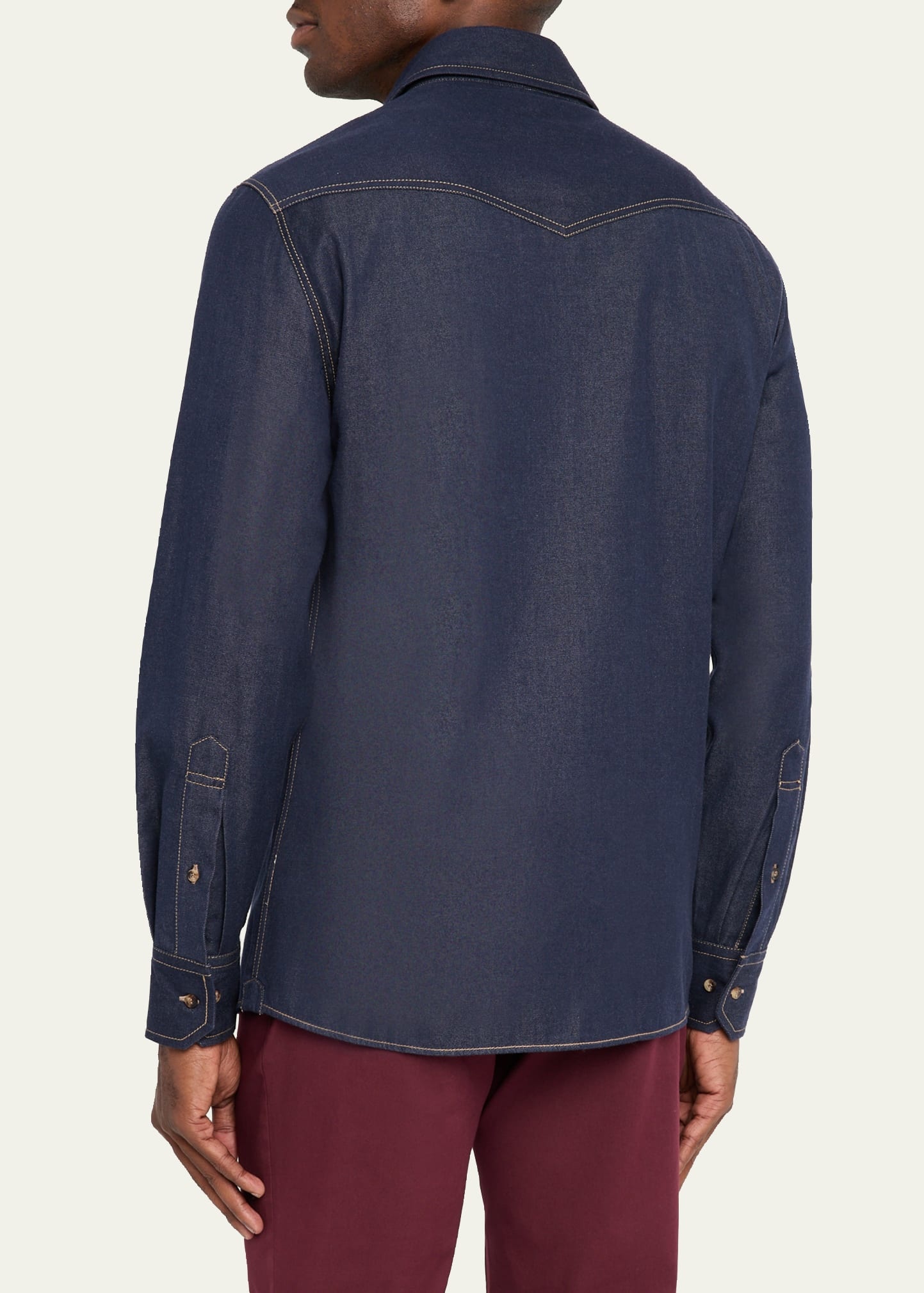 Men's Denim Snap-Front Western Shirt - 3