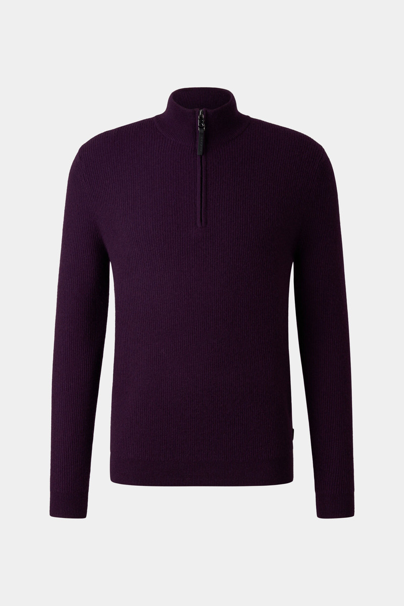 Derek half-zippered sweater in Plum 1