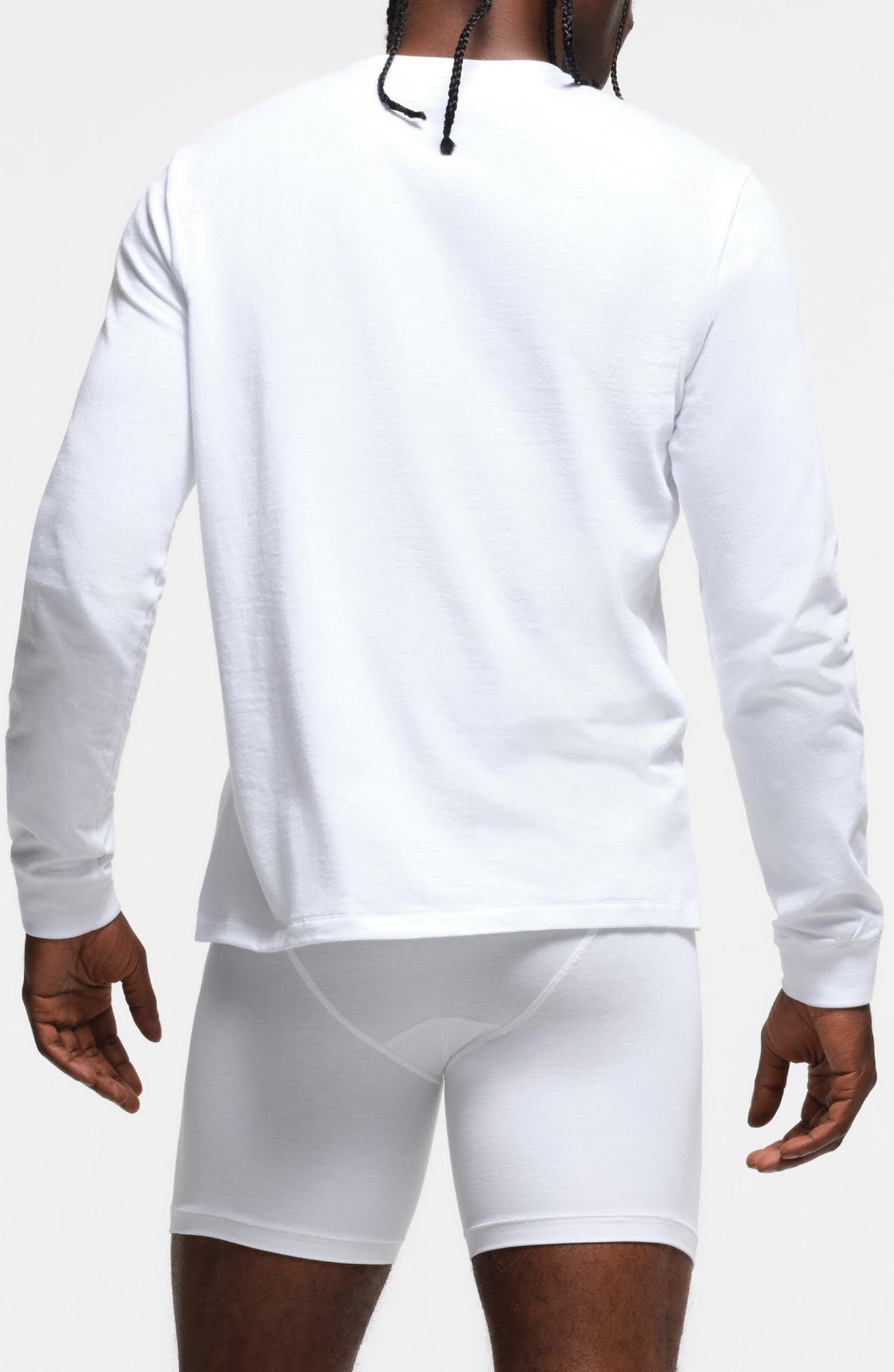 SKIMS Long Sleeve Cotton T-Shirt in Chalk at Nordstrom - 2