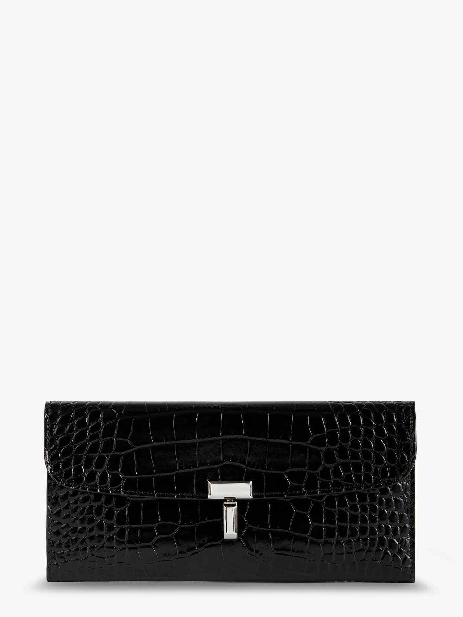 Toteme T-Lock Croco Print Leather Wallet - 1