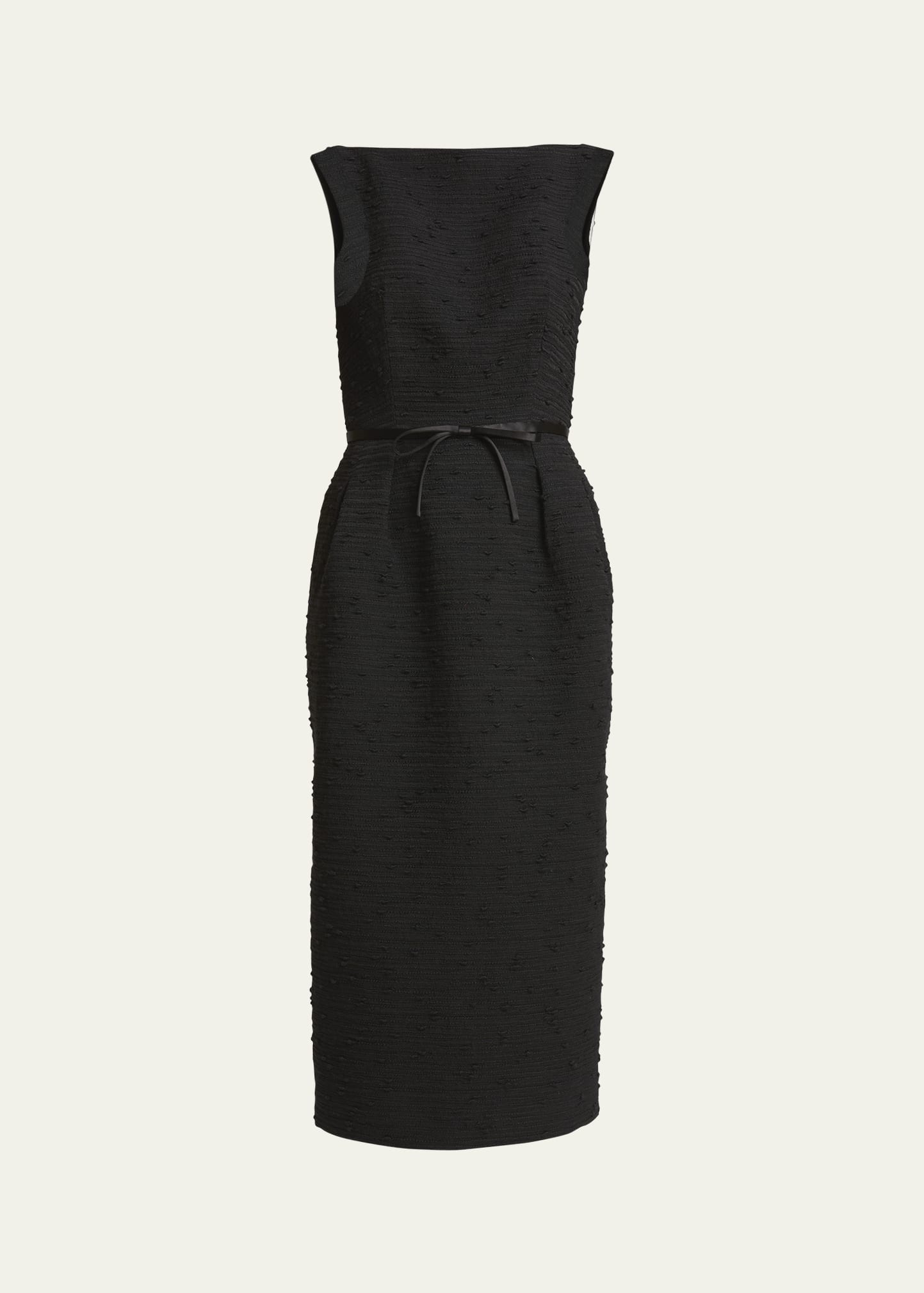 Sleeveless Belted Midi Pencil Dress - 1