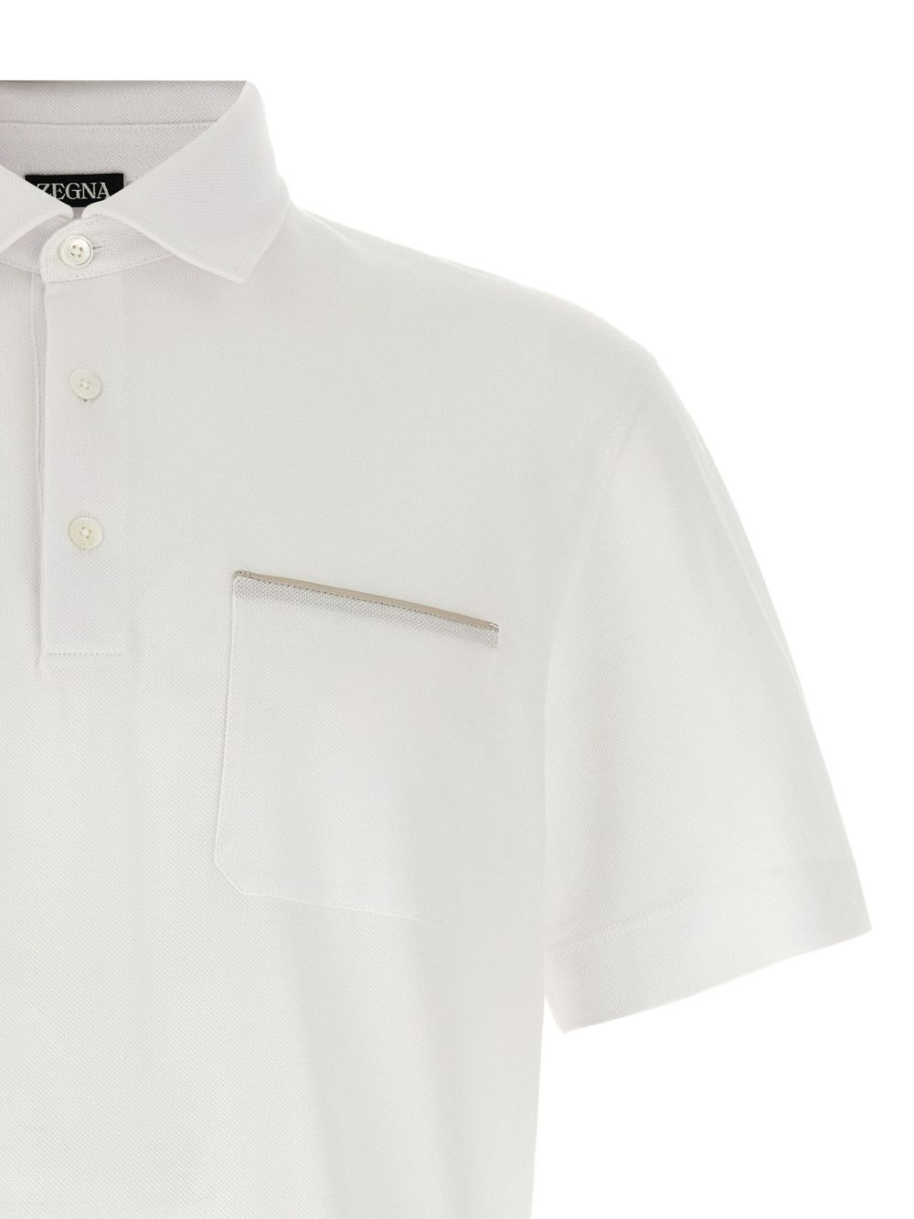 piqué satin-piping polo shirt - 3
