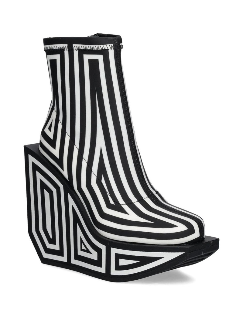 UNITED NUDE striped-print wedge ankle boots outlook