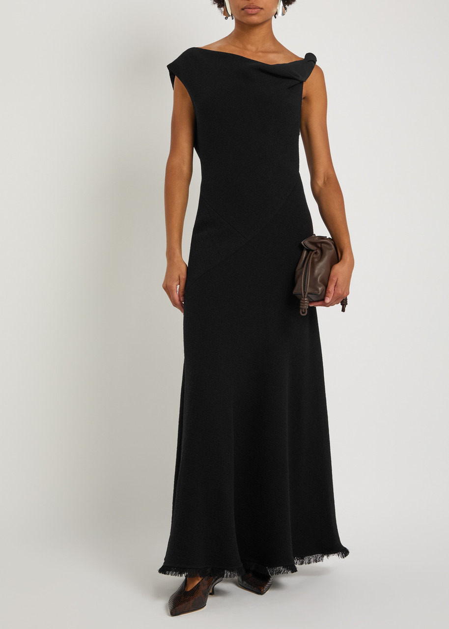 The Row Violette Asymmetric Wool-blend Maxi Dress - 4