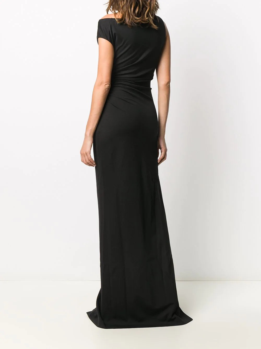 asymmetric ruched evening dress - 4