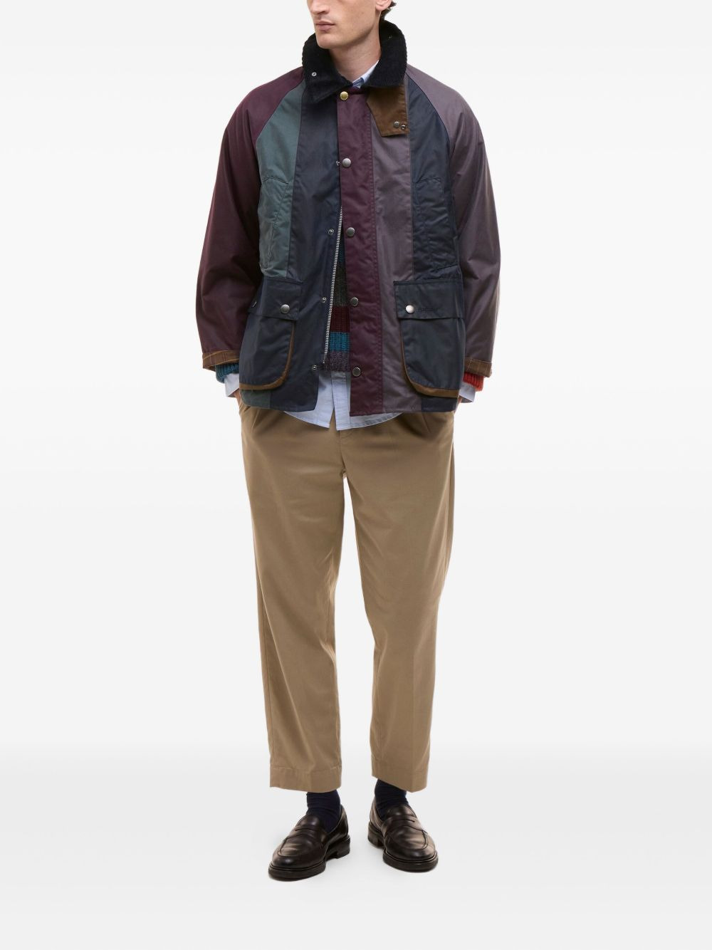 X PAUL SMITH CORDUROY-COLLAR PATCHWORK JACKET - 4