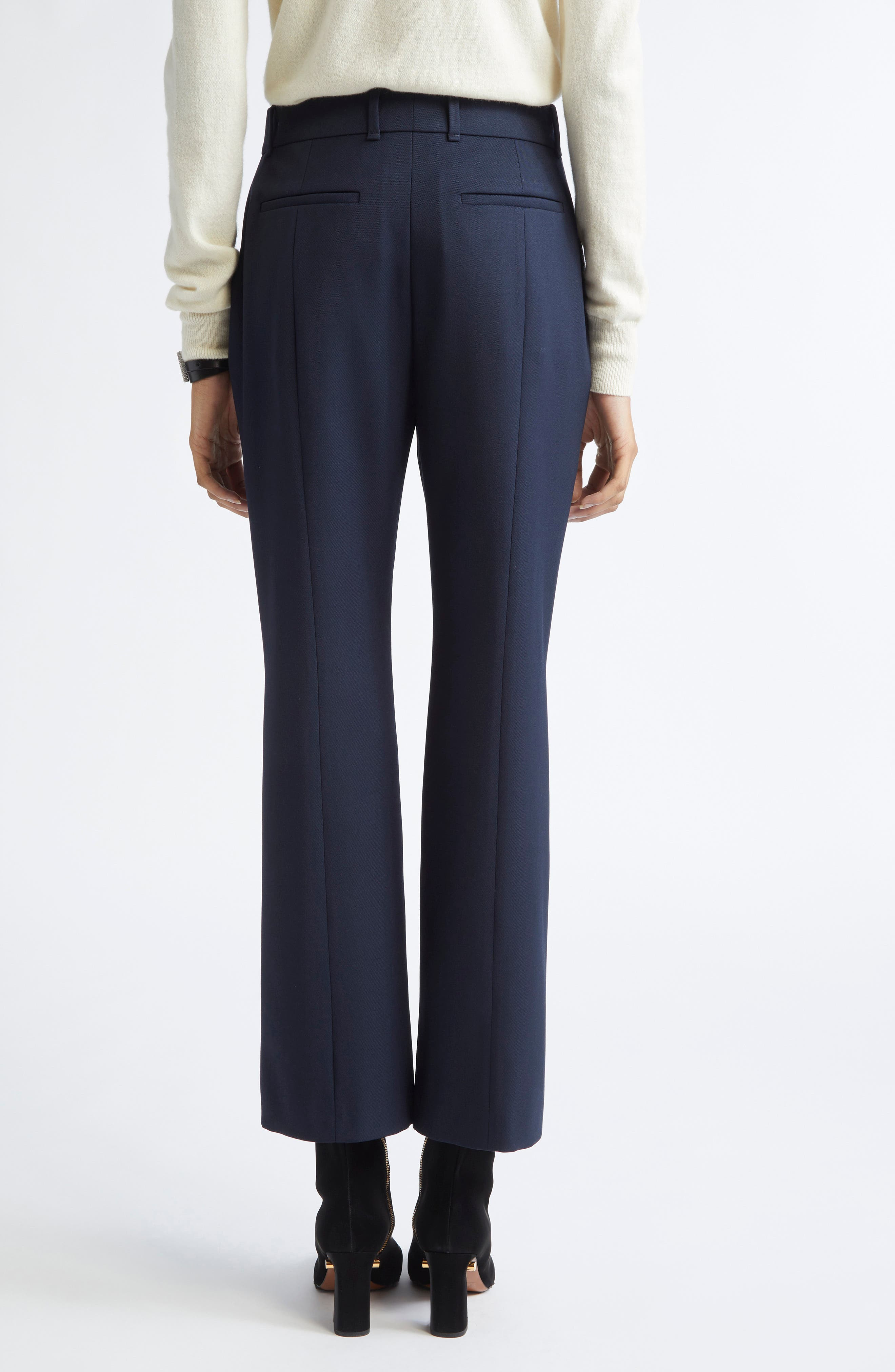 McQueen Wool Cavalry Twill Straight Leg Pants in Navy at Nordstrom - 2