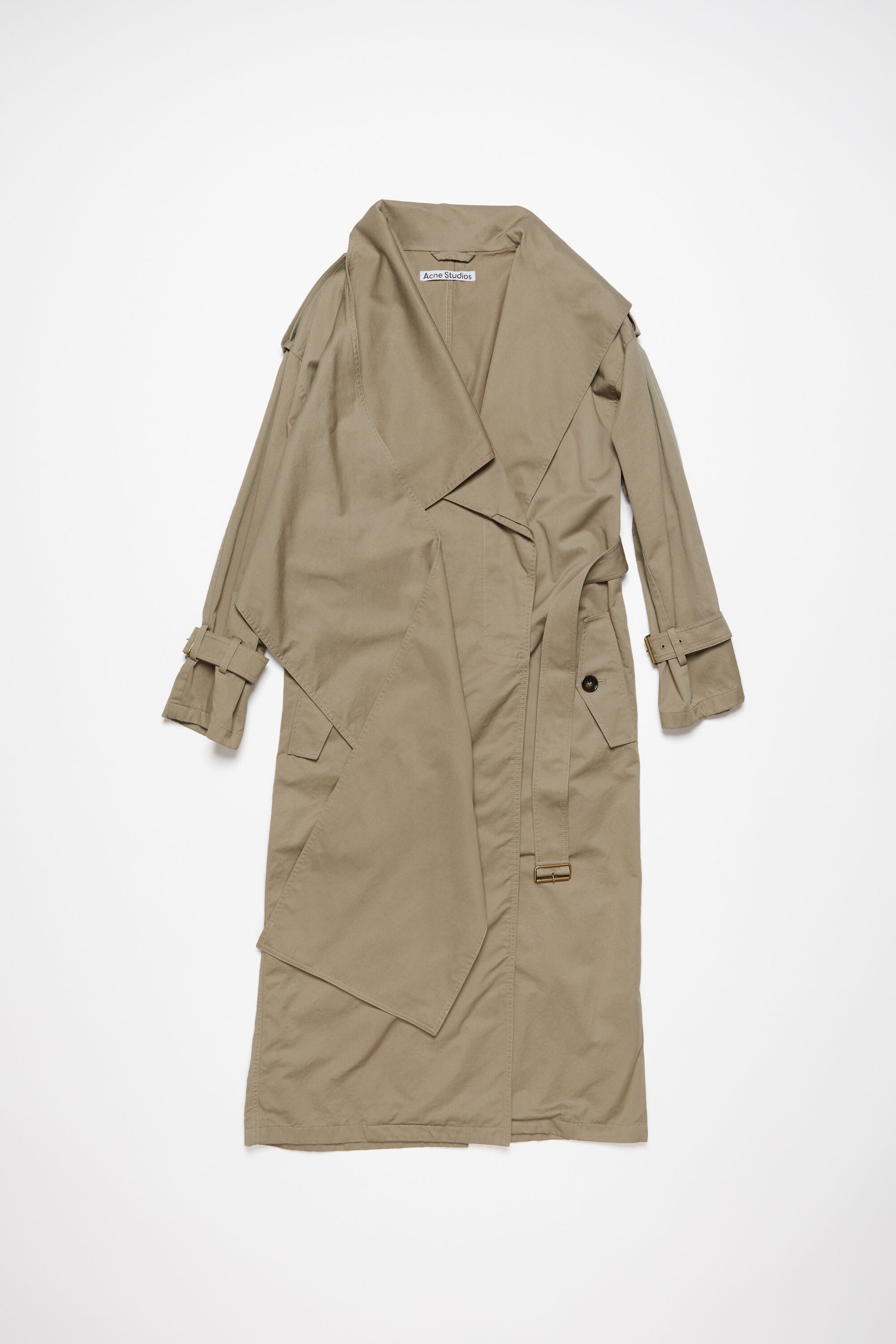 Scarf collar trench coat - Mud Brown - 1