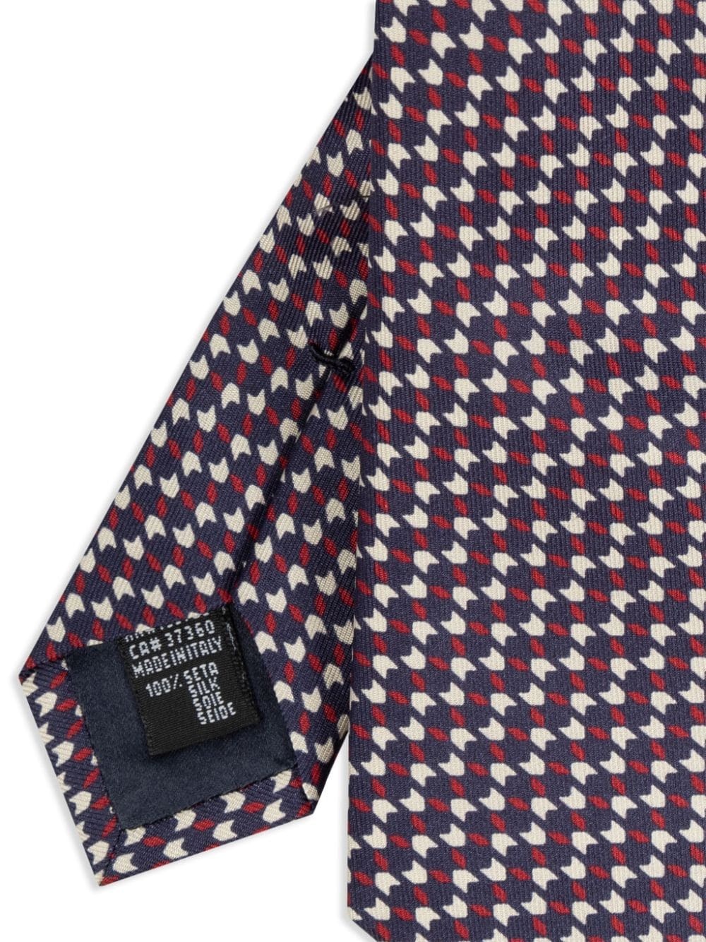 geometric-pattern silk tie - 4