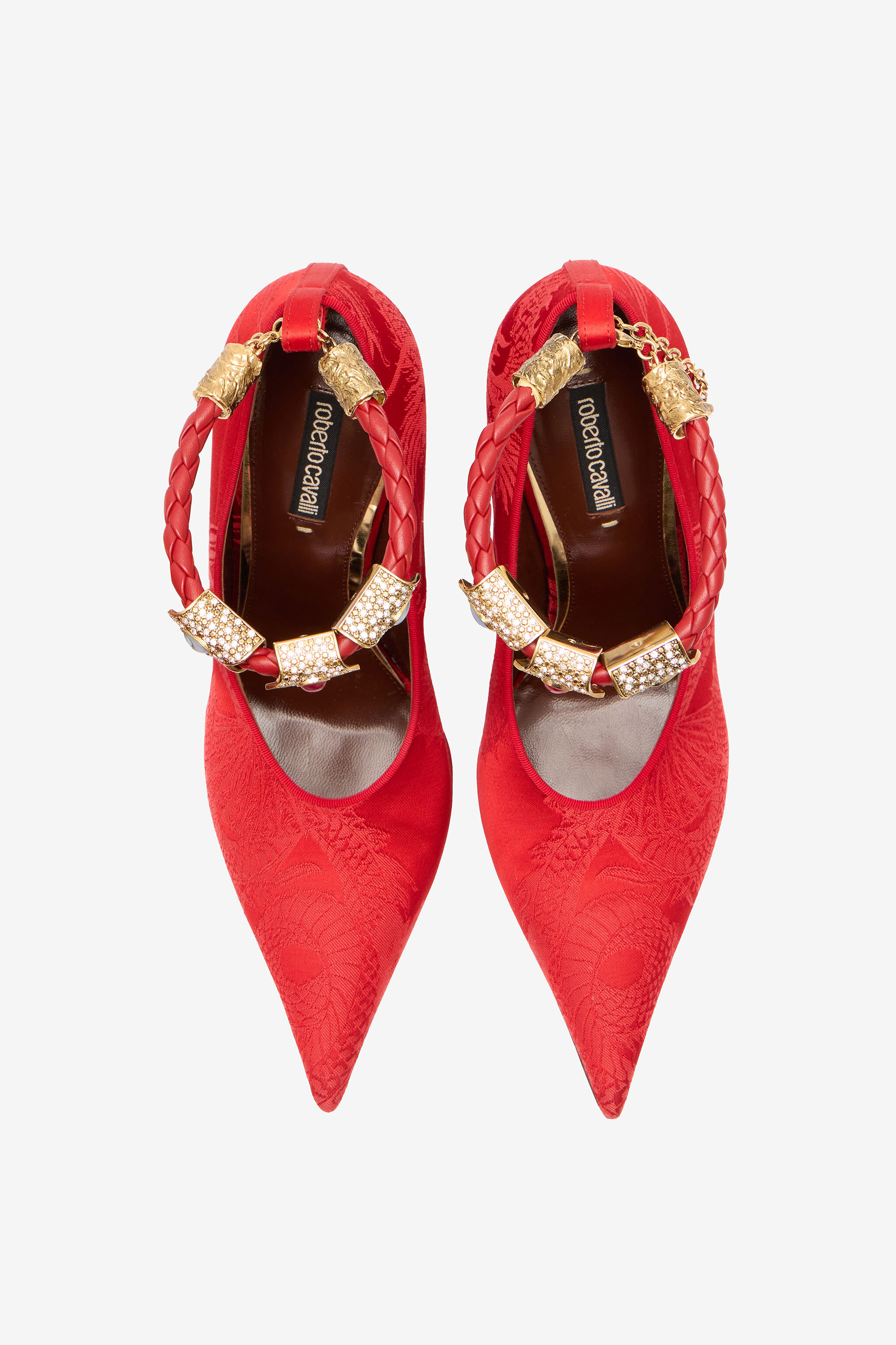 Pumps With Jacquard Pattern And Jewel Strap - 6