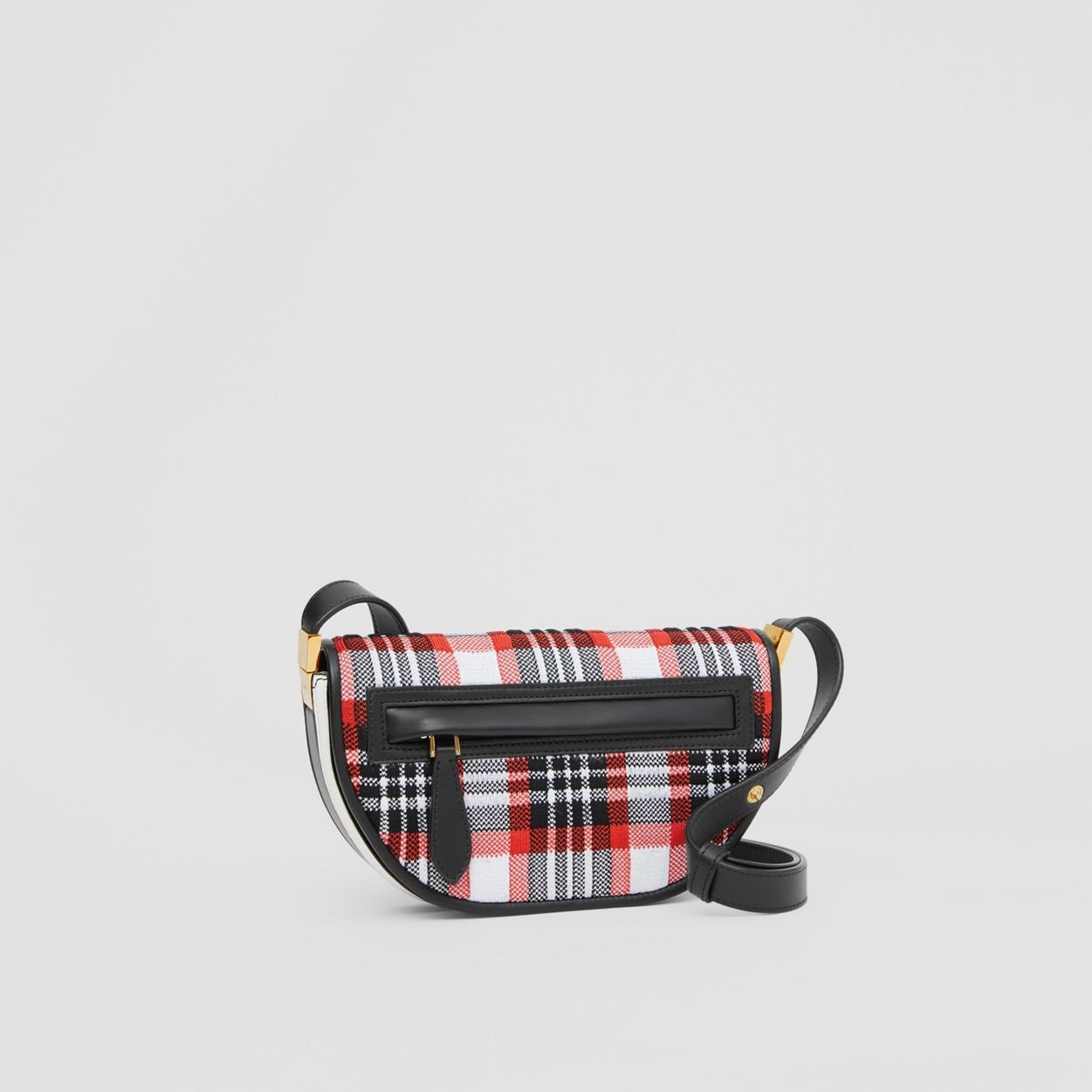 Mini Knitted Tartan and Leather Olympia Bag - 9