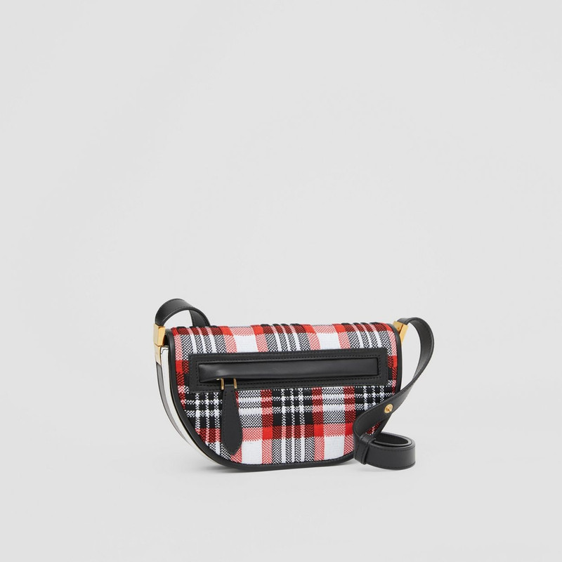 Mini Knitted Tartan and Leather Olympia Bag 9