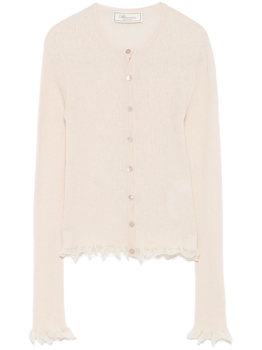 ruffled-trim cardigan - 1
