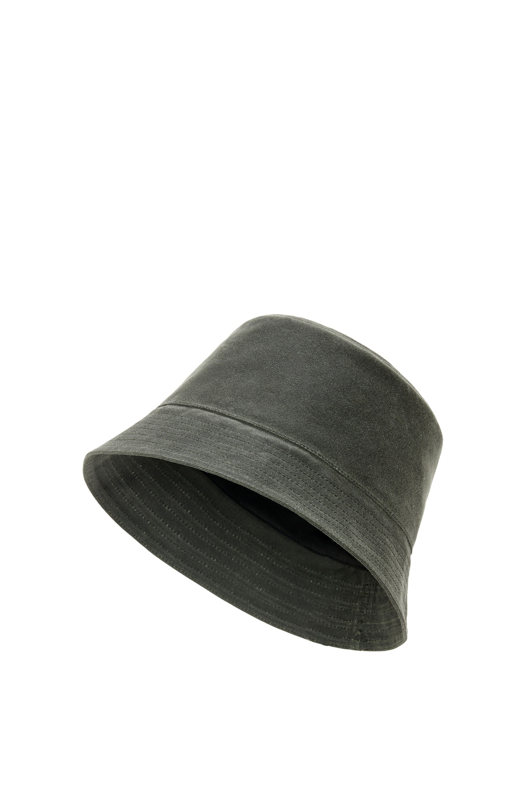 Bucket hat in waxed canvas and calfskin - 2