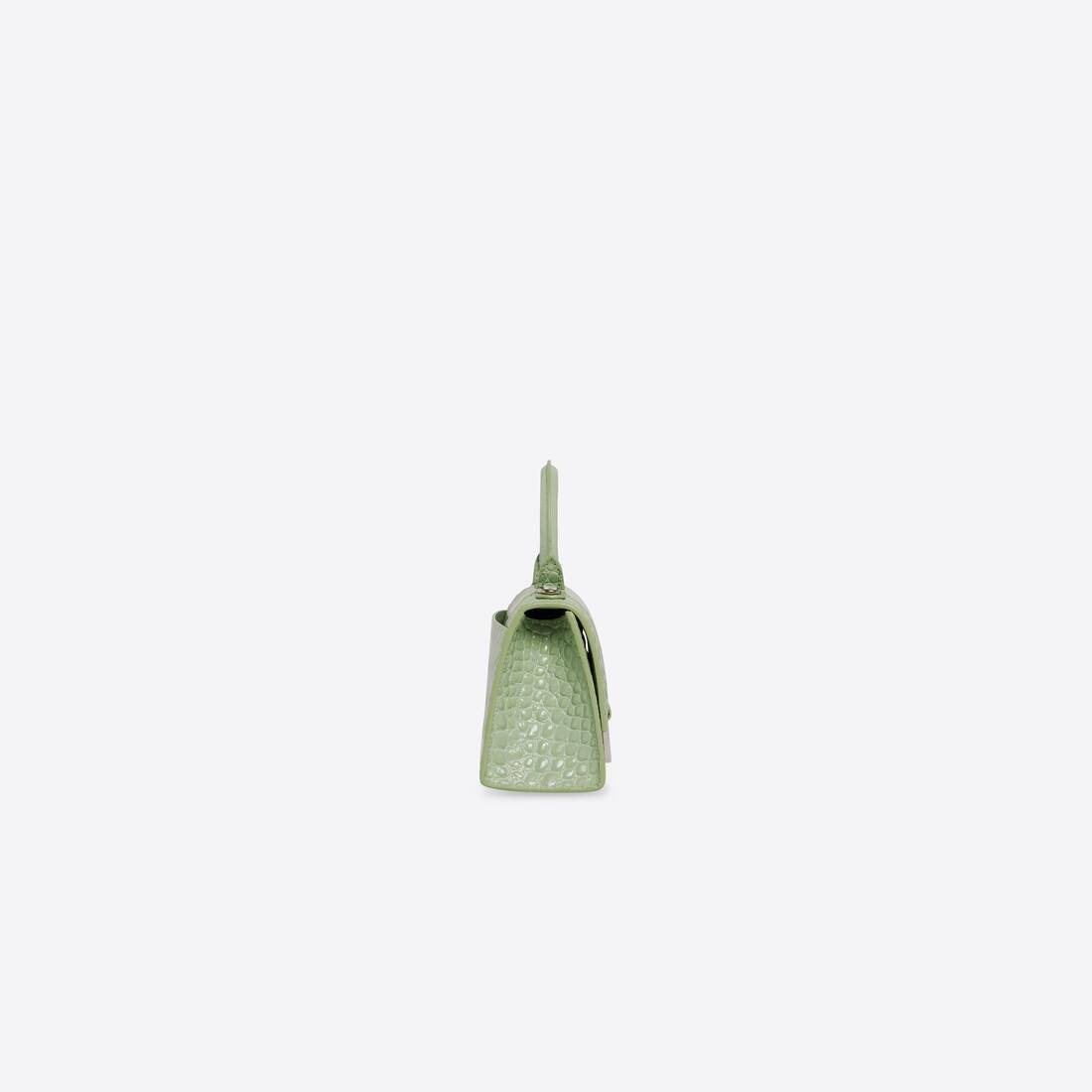 Women's Hourglass Xs Handbag Crocodile Embossed in Light Green - 3