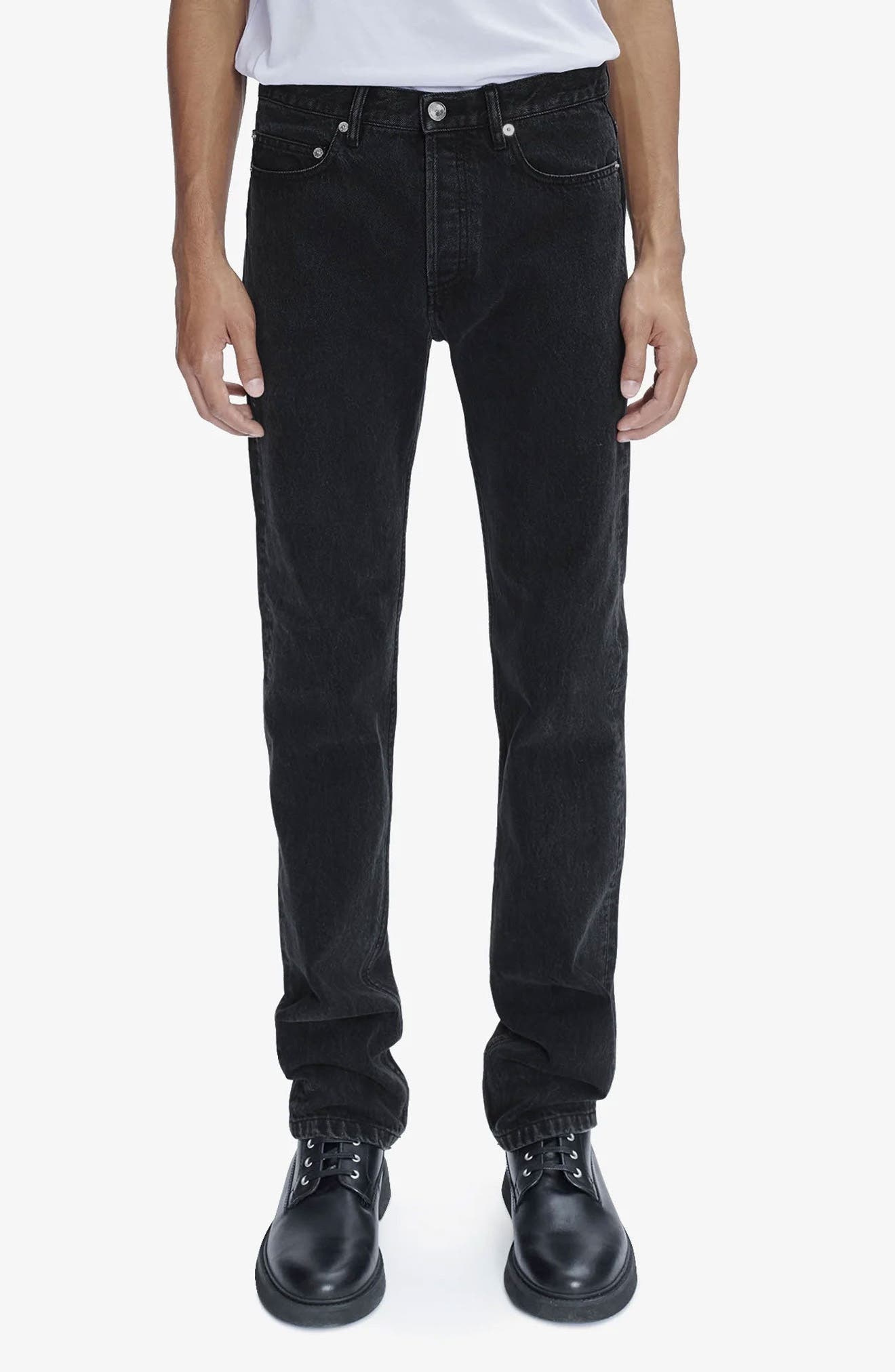 A.P.C. New Standard Straight Leg Jeans in Noir Delave at Nordstrom - 1