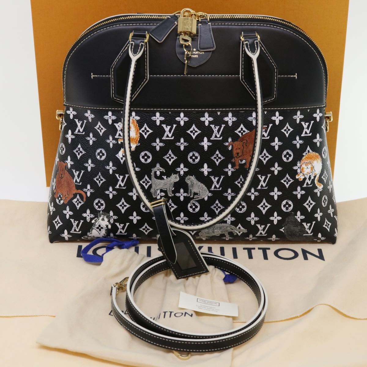 LOUIS VUITTON Catgram Alma Souple Hand Bag Black M44403 - 12