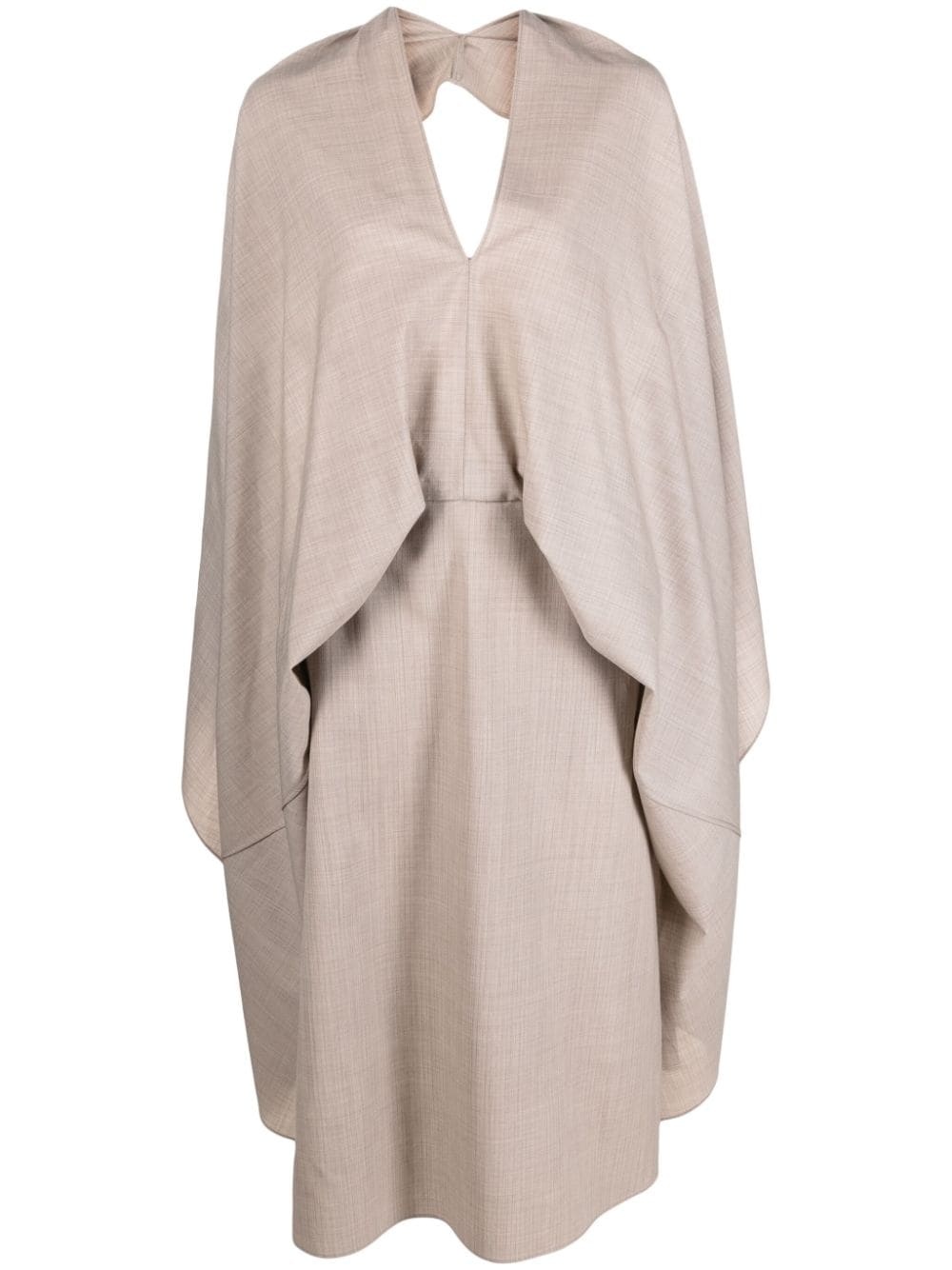 cut-out draped wool dress - 1