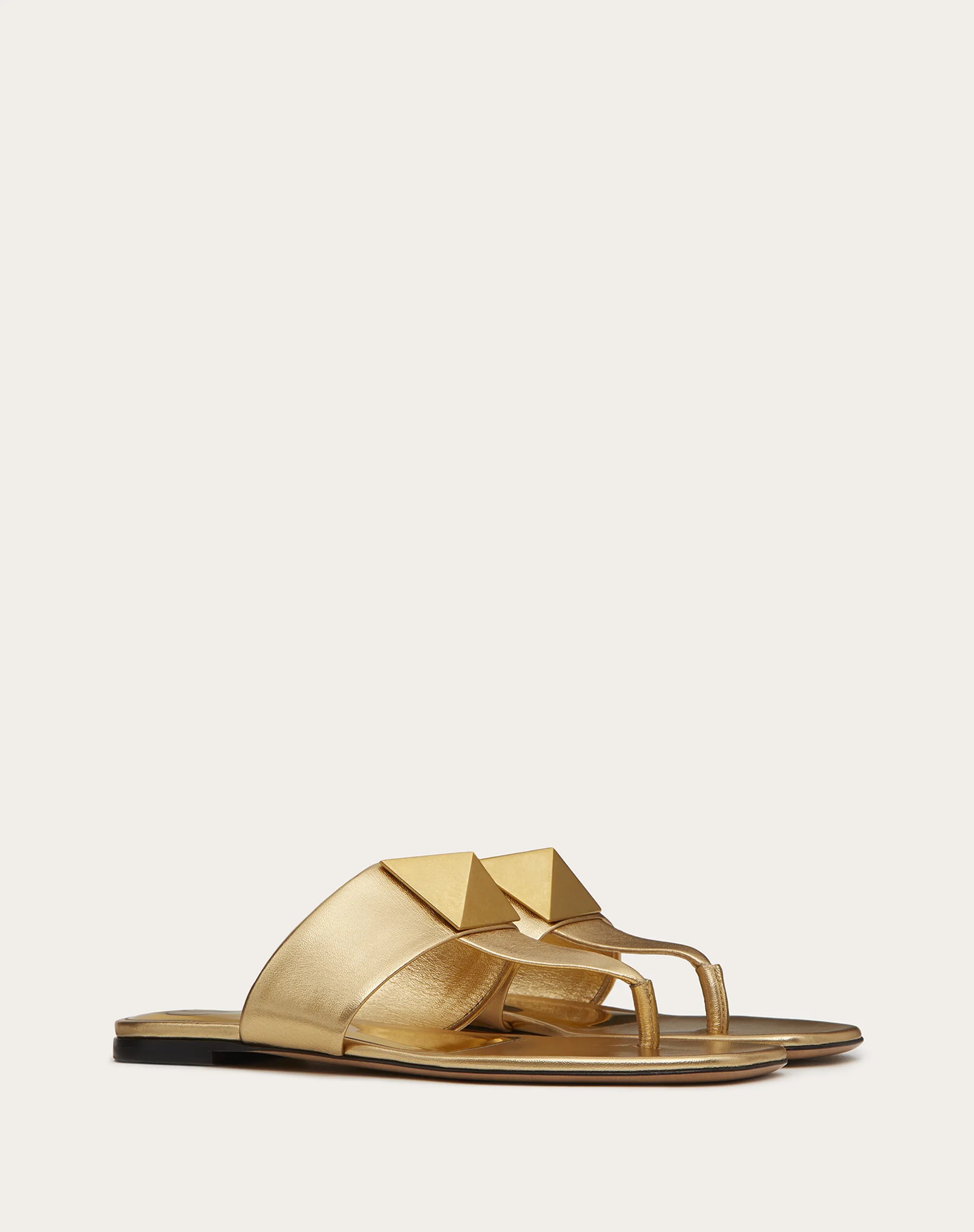 ONE STUD METALLIC NAPPA FLAT THONG SANDAL - 2