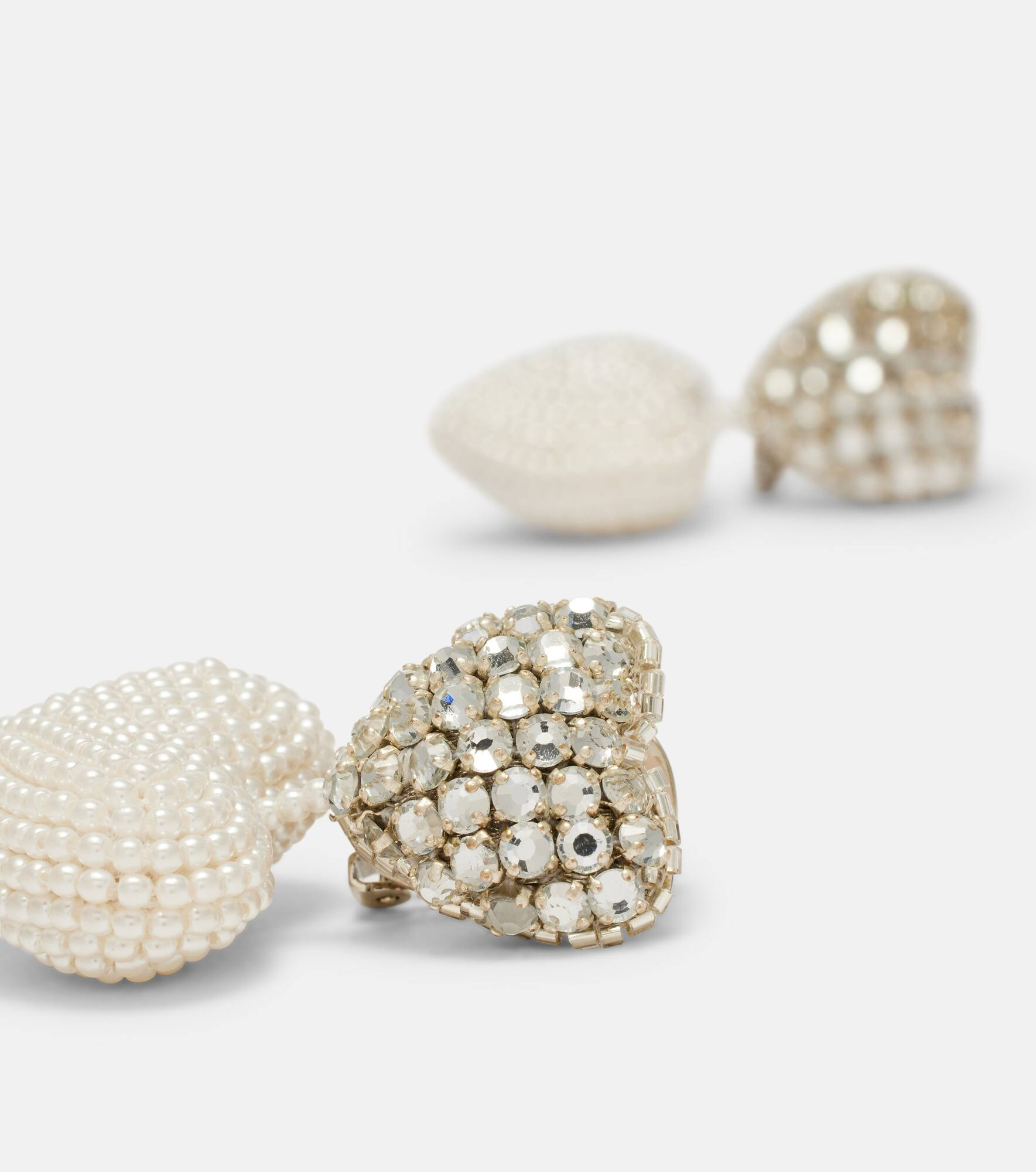 Crystal-embellished clip-on earrings - 4