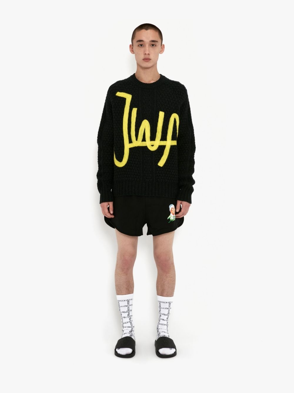 EMBROIDERED RUGBY FACE RUNNING SHORTS - 2