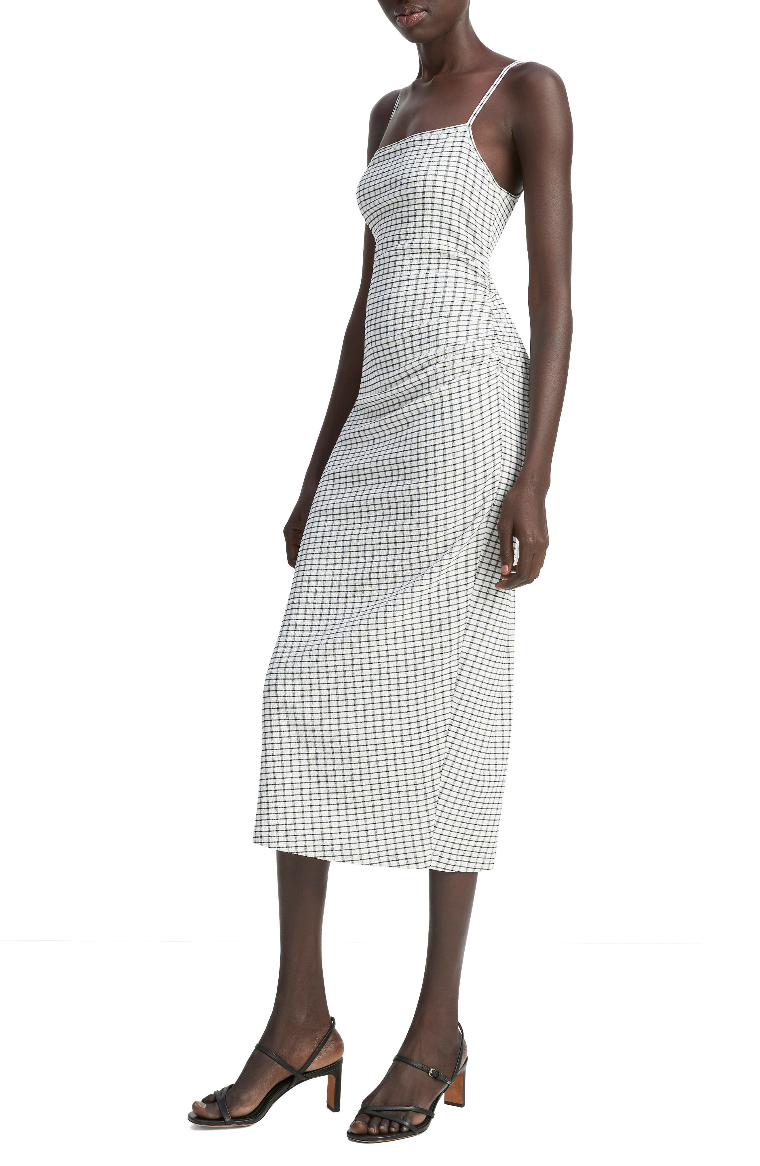 Vince Ruched Tank Dress in White/Black Combo at Nordstrom - 3
