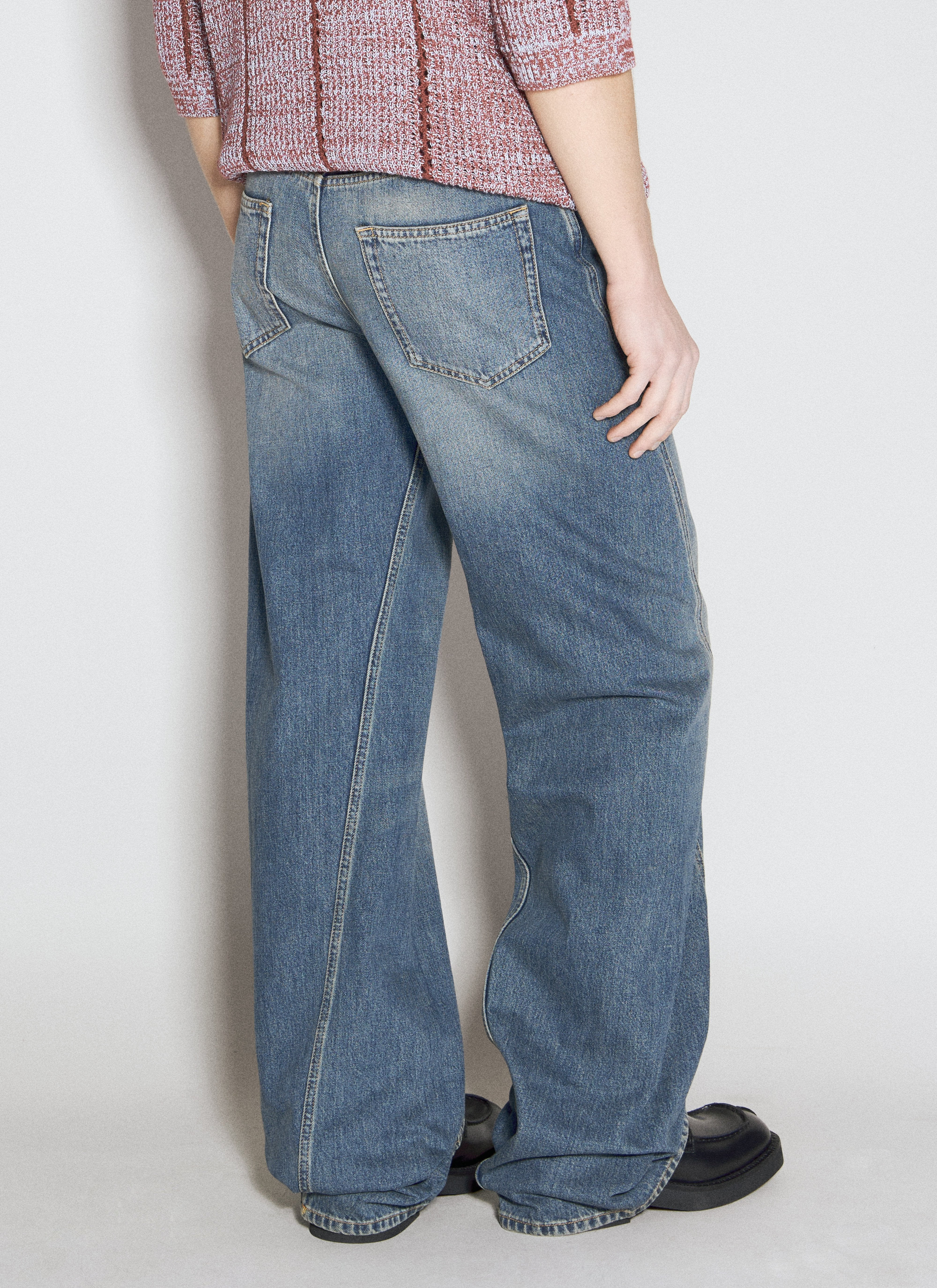 Lanvin Men Baggy Twisted Jeans - 5