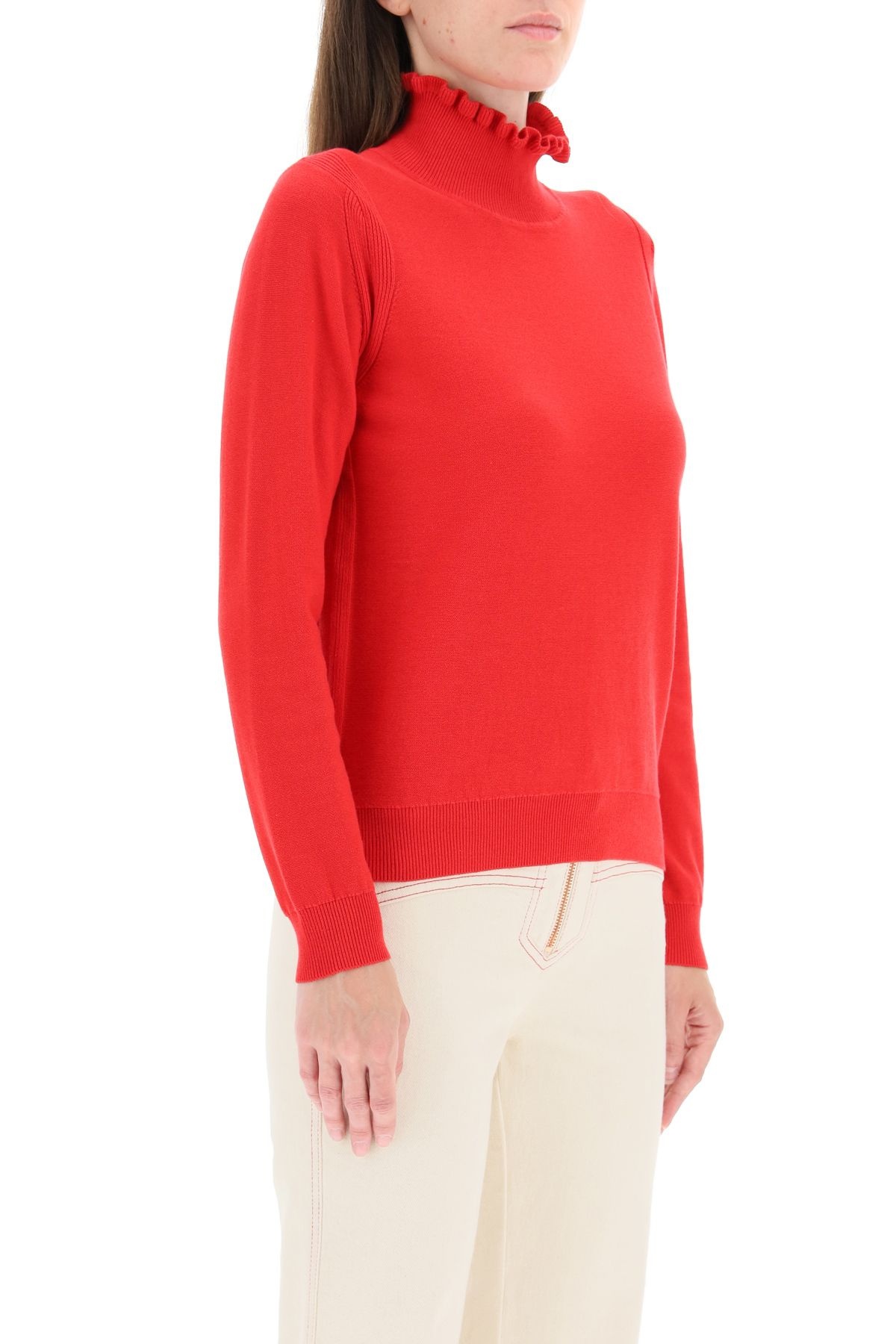 RUCHED NECK SWEATER - 3