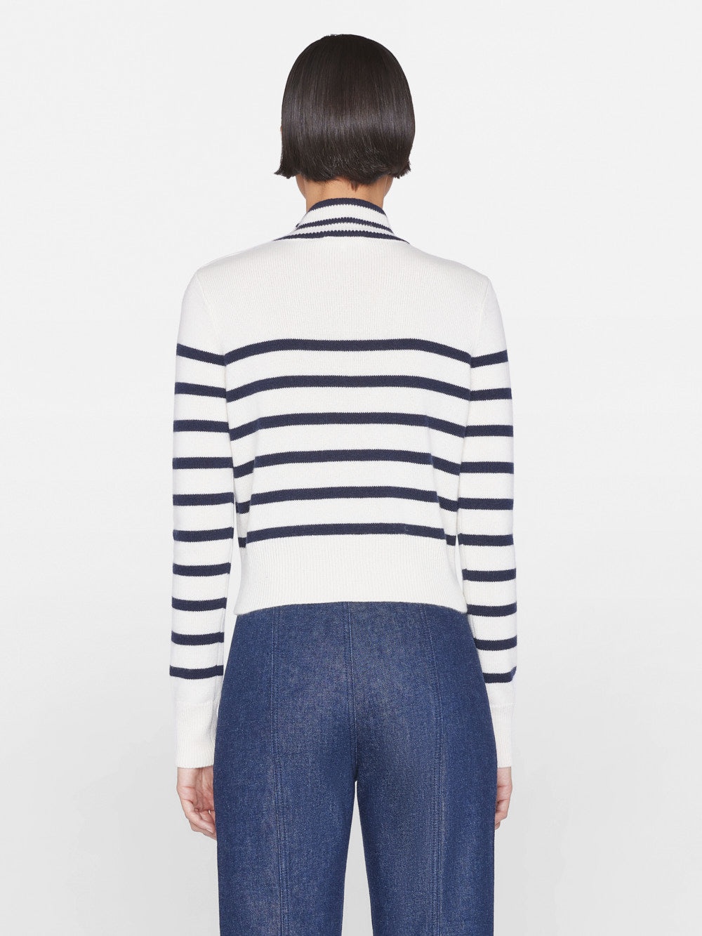 Mariner Cashmere Turtleneck in Off White Multi - 6