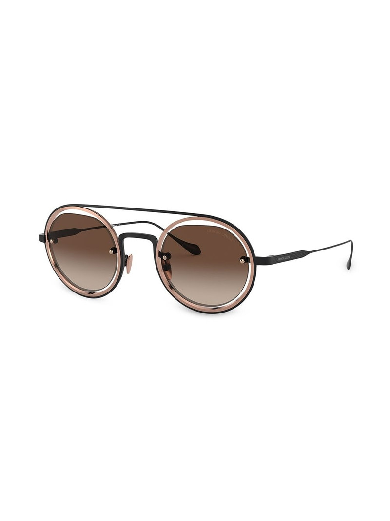 GIORGIO ARMANI round aviator-frame sunglasses outlook