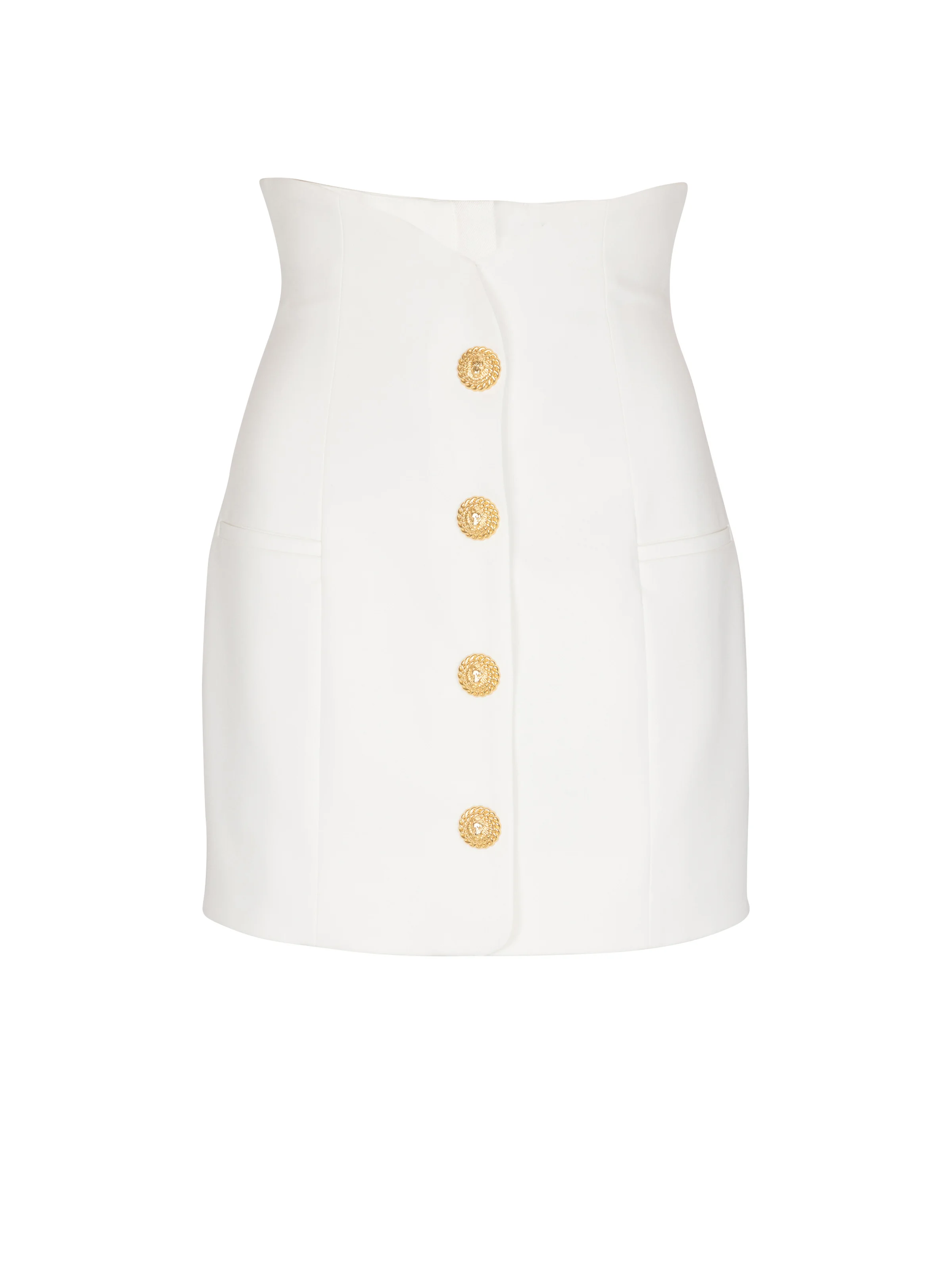 Double crepe tulip skirt with buttons - 1